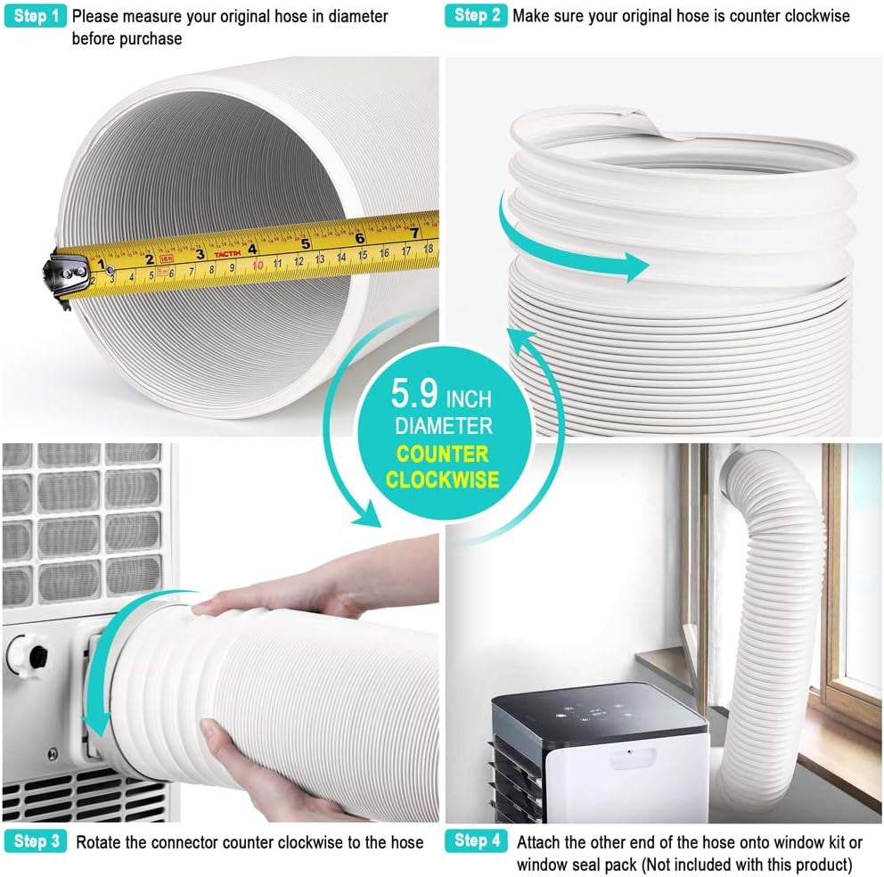 Saburrnity Portable Air Conditioner Exhaust Hose (5.9 in Diameter, 59 in Length) yhkqz