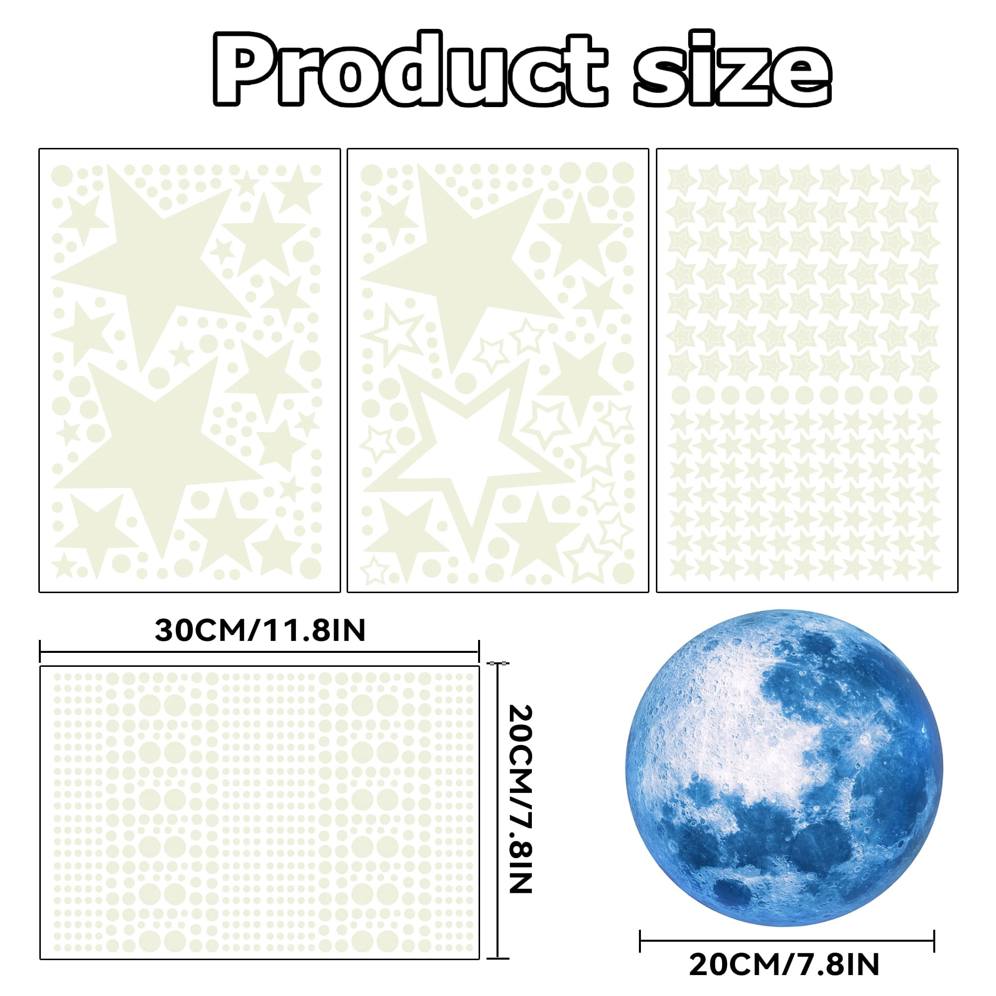 Neasyth Glow in the Dark Stars and Moon Wall Decals for Ceiling (Sky Blue, 1108 Pieces) ve7uy