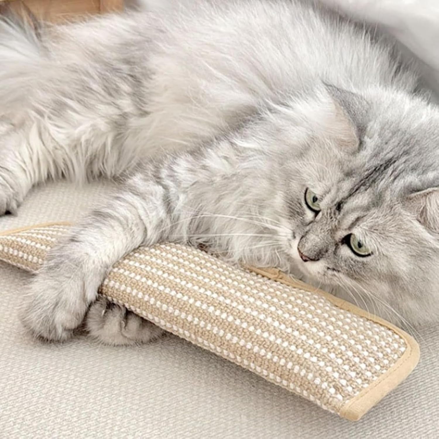 Alausala Catnip Kicker Toys for Indoor Cats, Durable Sisal Scratching Pad and Teething Toy (2 Pack, 13.4 in x 3.7 in) u94k0
