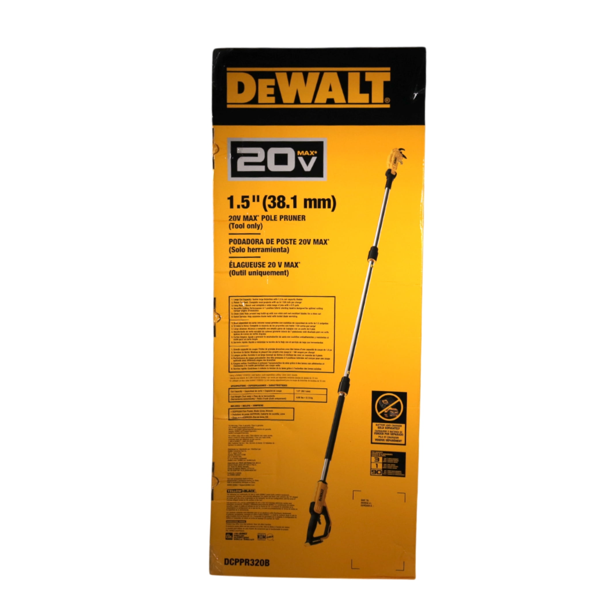 DEWALT 20V MAX Cordless Pruner, Battery-Powered Garden Tool for Landscaping (Yellow, 3.4 lb) 59awz