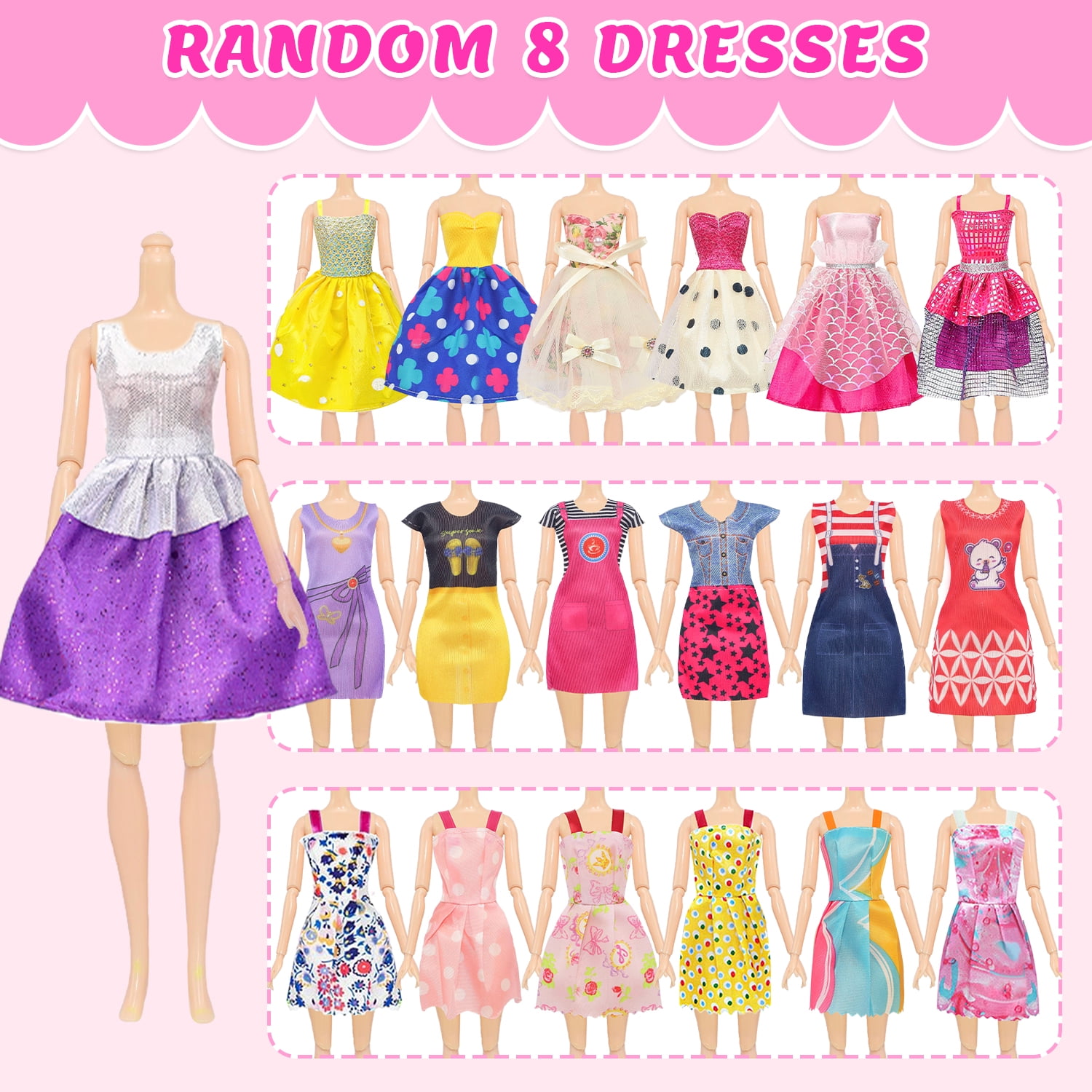 Zita Element 75-Piece Doll Clothes and Accessories Fashion Outfit Set for 11.5 in Dolls (Multi-Color, 75-Piece Set) zfsqt