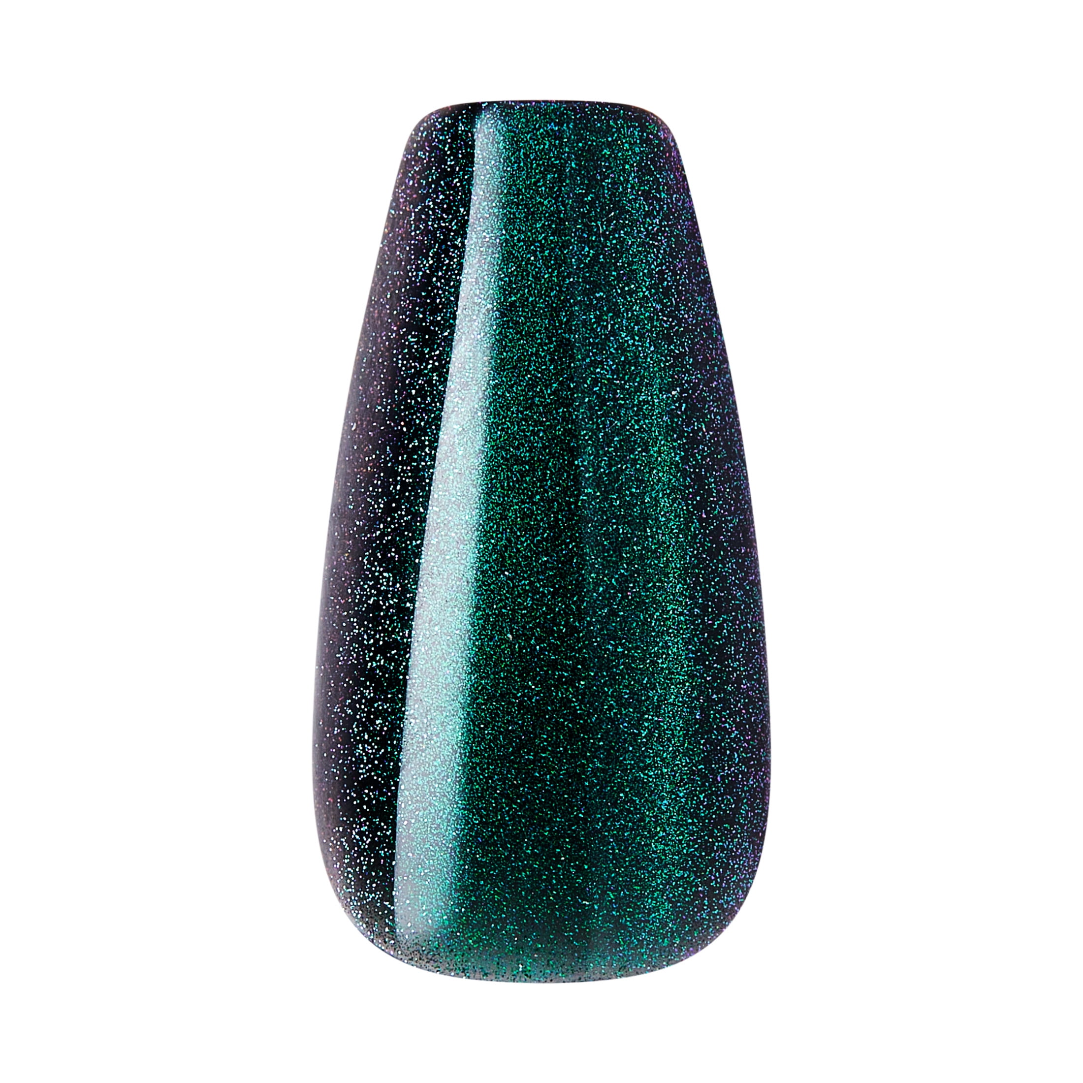 Kiss Core Magnetic Press-On Nails, Medium Coffin Shape, Durable Long-Lasting Wear (Green, 32 Pieces) jw7lt