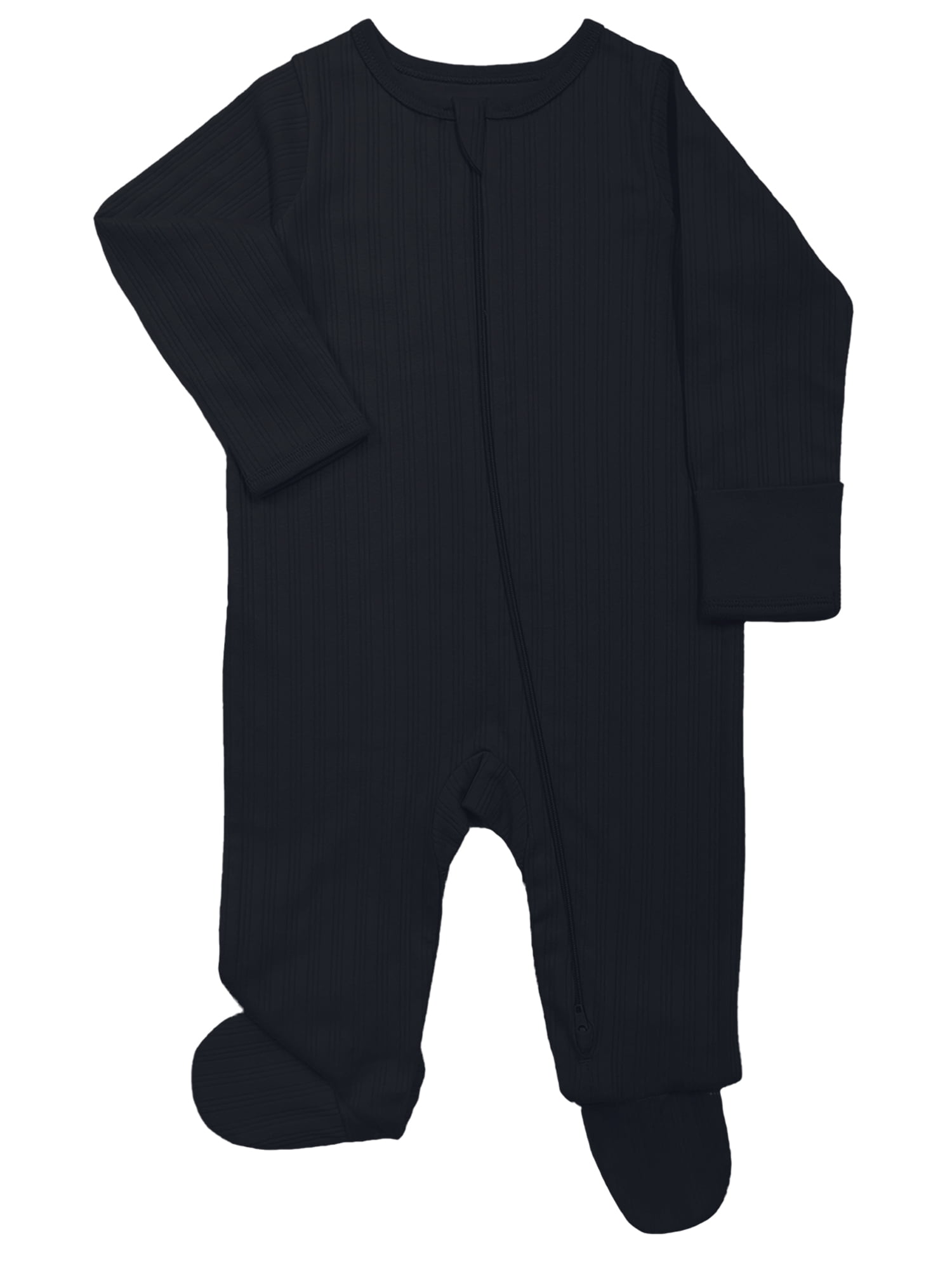Wonder Nation Baby Unisex Organic Cotton Zip Front Footed Sleep N Play Pajamas (Black, 2-Pack, Preemie-6/9 Months) 445be