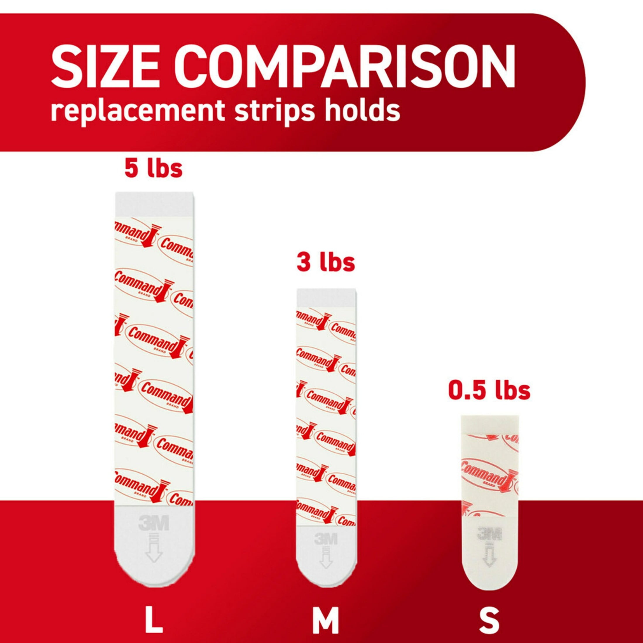 Command Large Replacement Strips for Wall Hooks (White, 8 Pack) 9038e