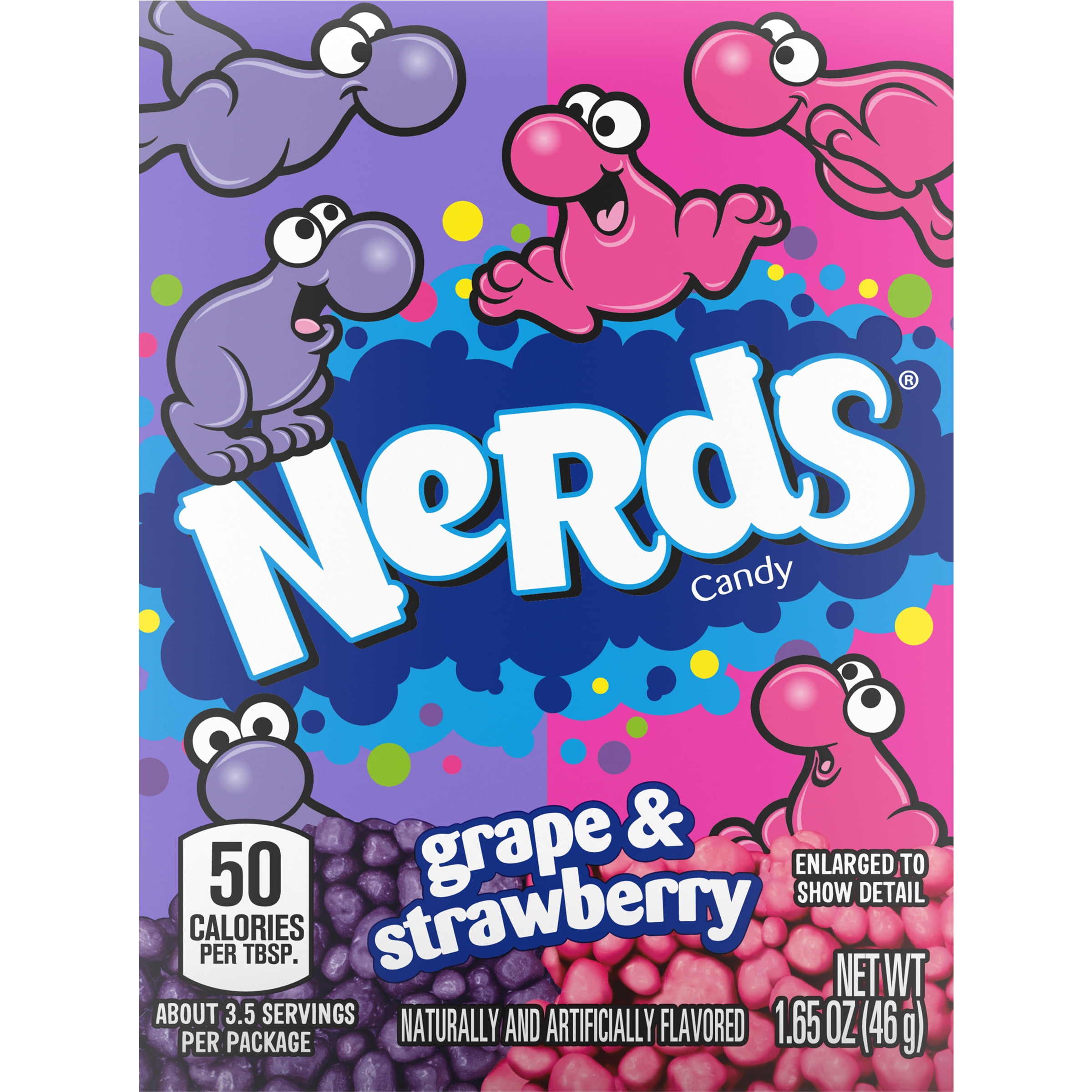 NERDS Grape & Strawberry Crunchy Candy (Dual Flavor, 1.6 oz) vz5yx