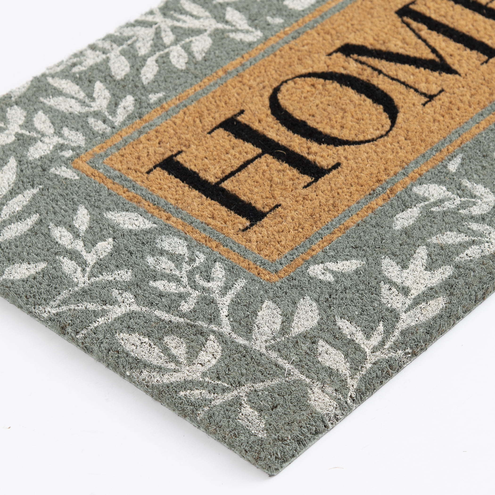 Mainstays Outdoor Doormat Floral Pattern Scraper Mat (Green, 18 in x 30 in) vgrao