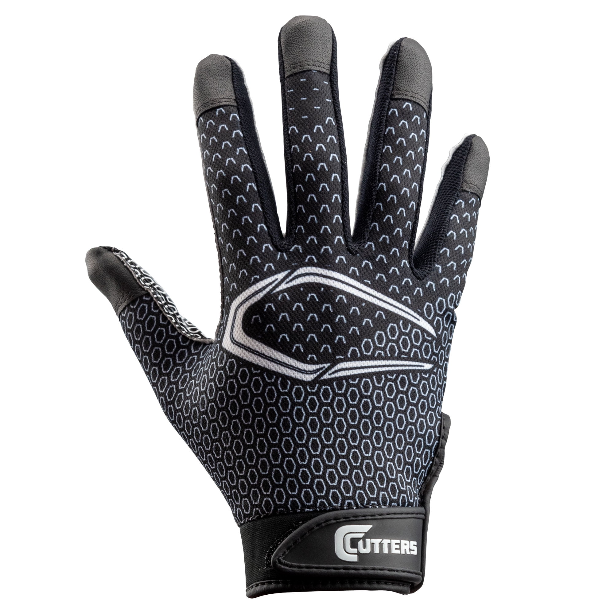 Cutters Game Day Football Receiver Gloves, Professional Grip Performance (Black, S/M) s9s7z