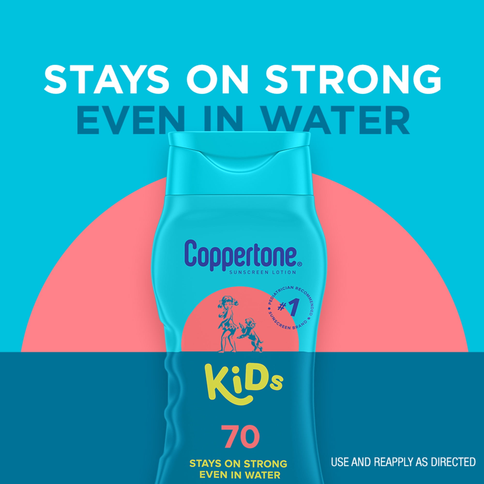 Coppertone Kids Sunscreen Lotion, SPF 70 Broad Spectrum Protection (White, 8 fl oz) 21le7