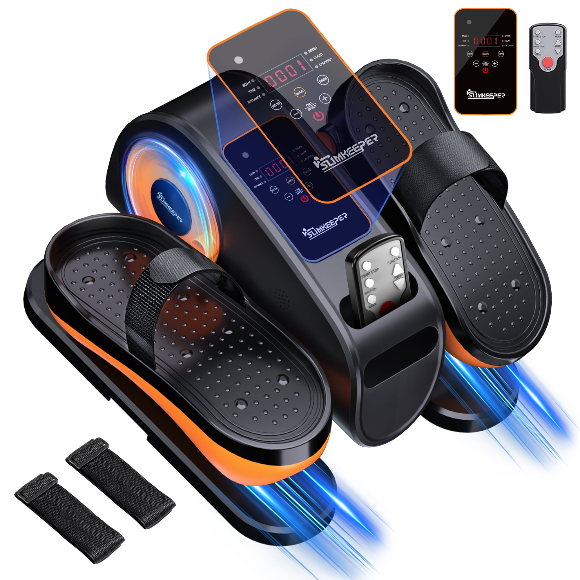 SLIMKEEPER Under Desk Elliptical Machine Electric Seated Pedal Exerciser with Remote Control (12 Adjustable Speeds) fsegi