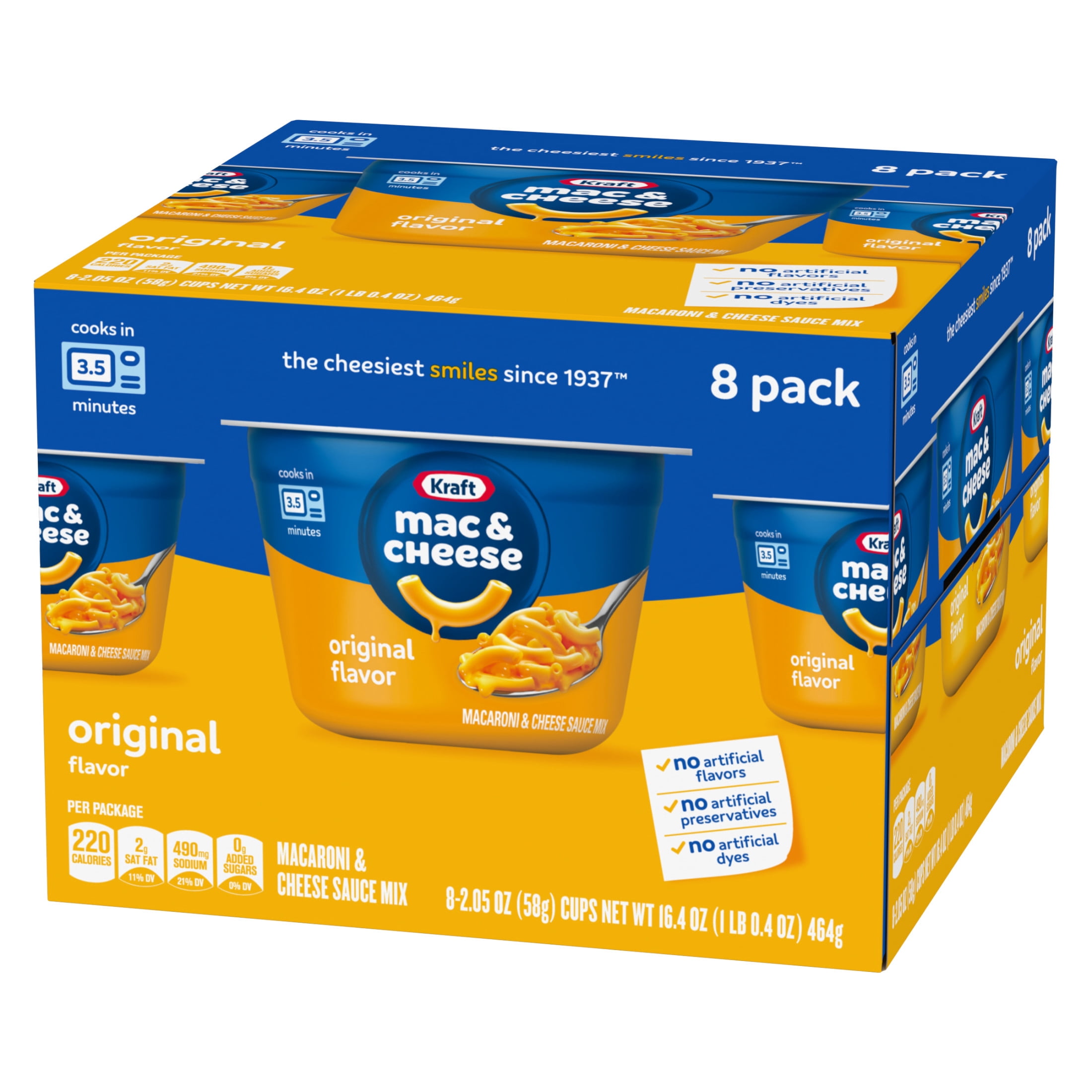 Kraft Original Macaroni and Cheese Dinner Cups (8 Pack, 2.05 oz Each) 9nz4p