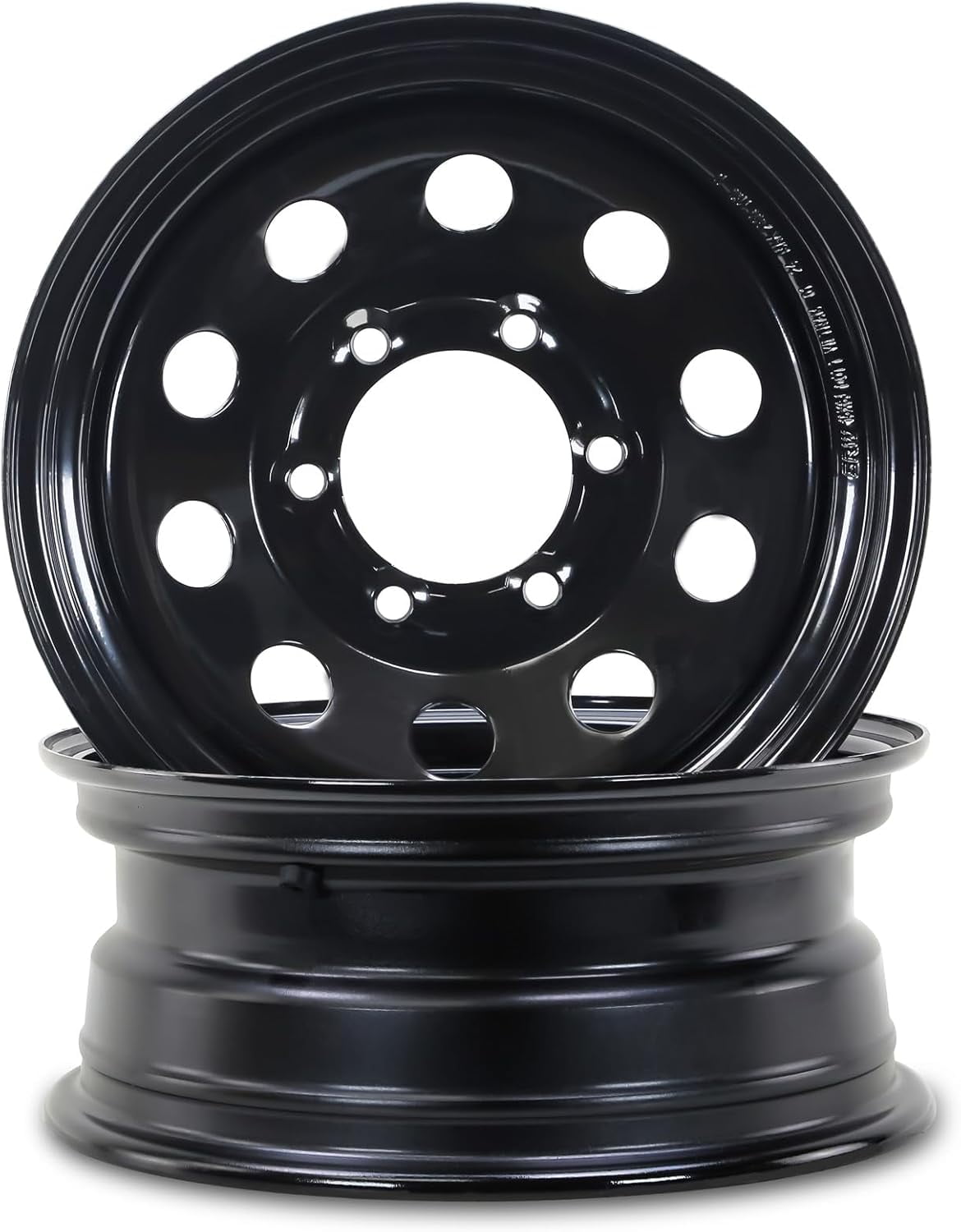 Libra Trailer Parts 15 x 6 in Trailer Wheels (6 Lug on 5.5 in Bolt Pattern, Black Mod, Set of 2) ewdfd