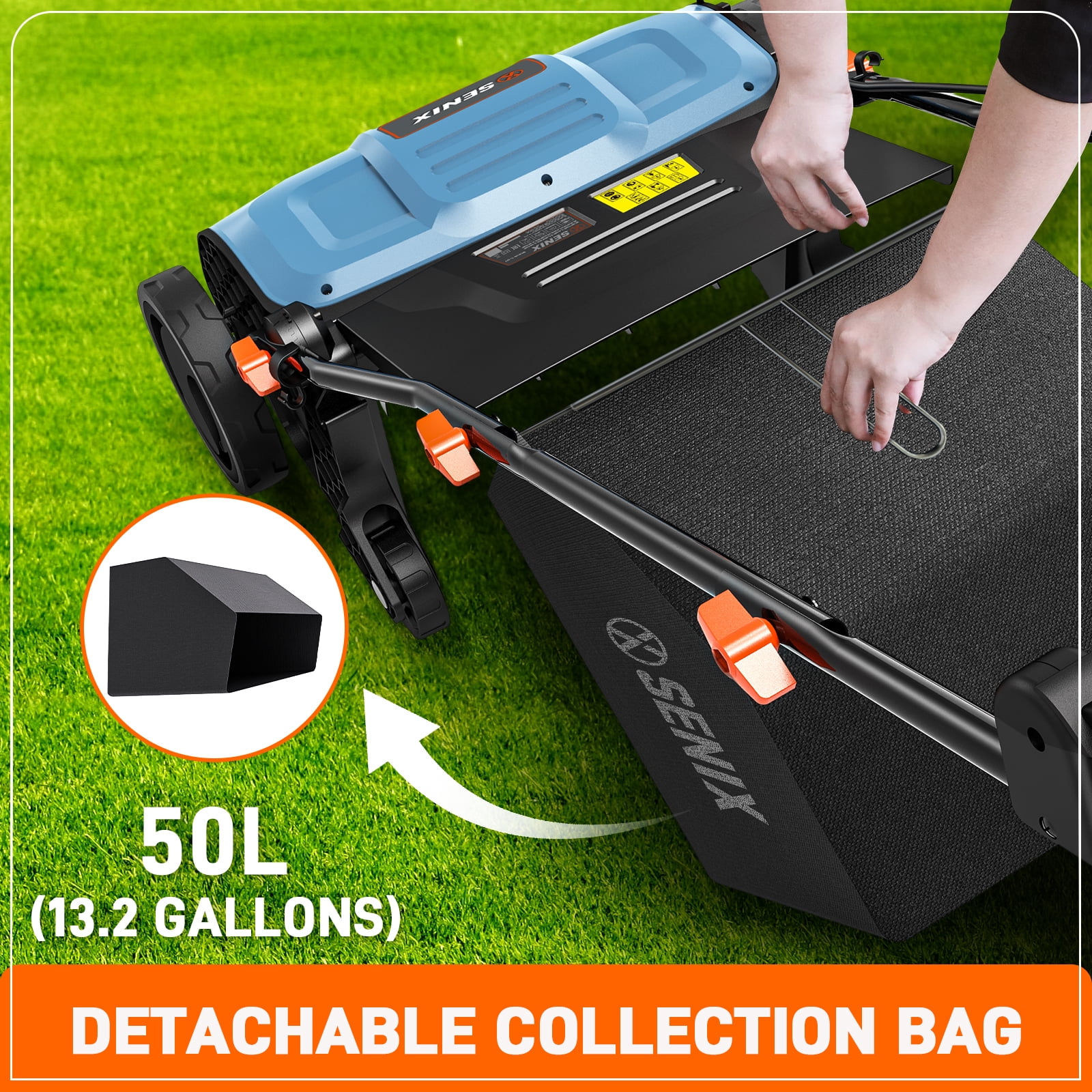 Senix 15-Inch 13 Amp 2-in-1 Electric Dethatcher and Scarifier with 13.2-Gal Collection Bag (15 in) touky