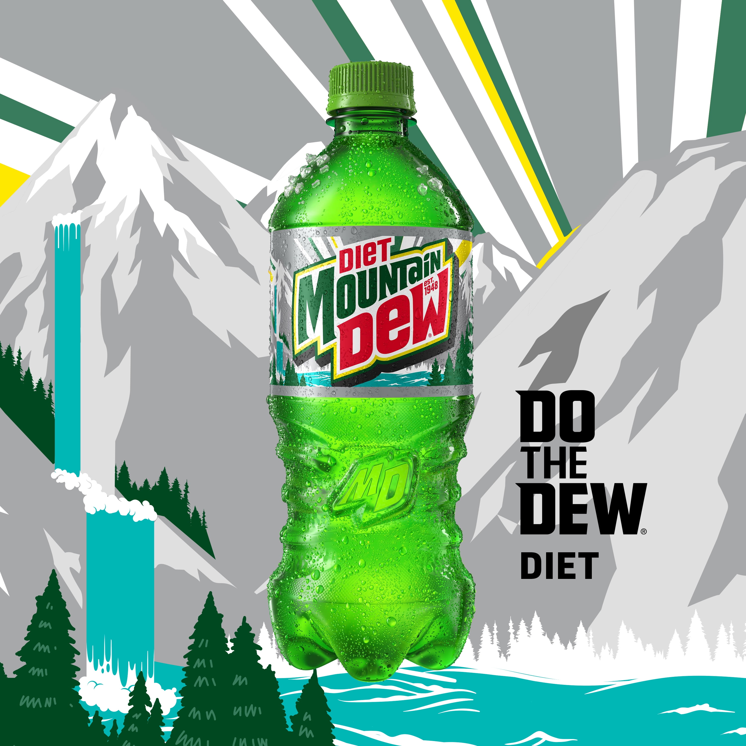 Mountain Dew Diet Soda Pop, Intense Refreshing Citrus Flavor (12 Pack, 16.9 fl oz) hn9uw
