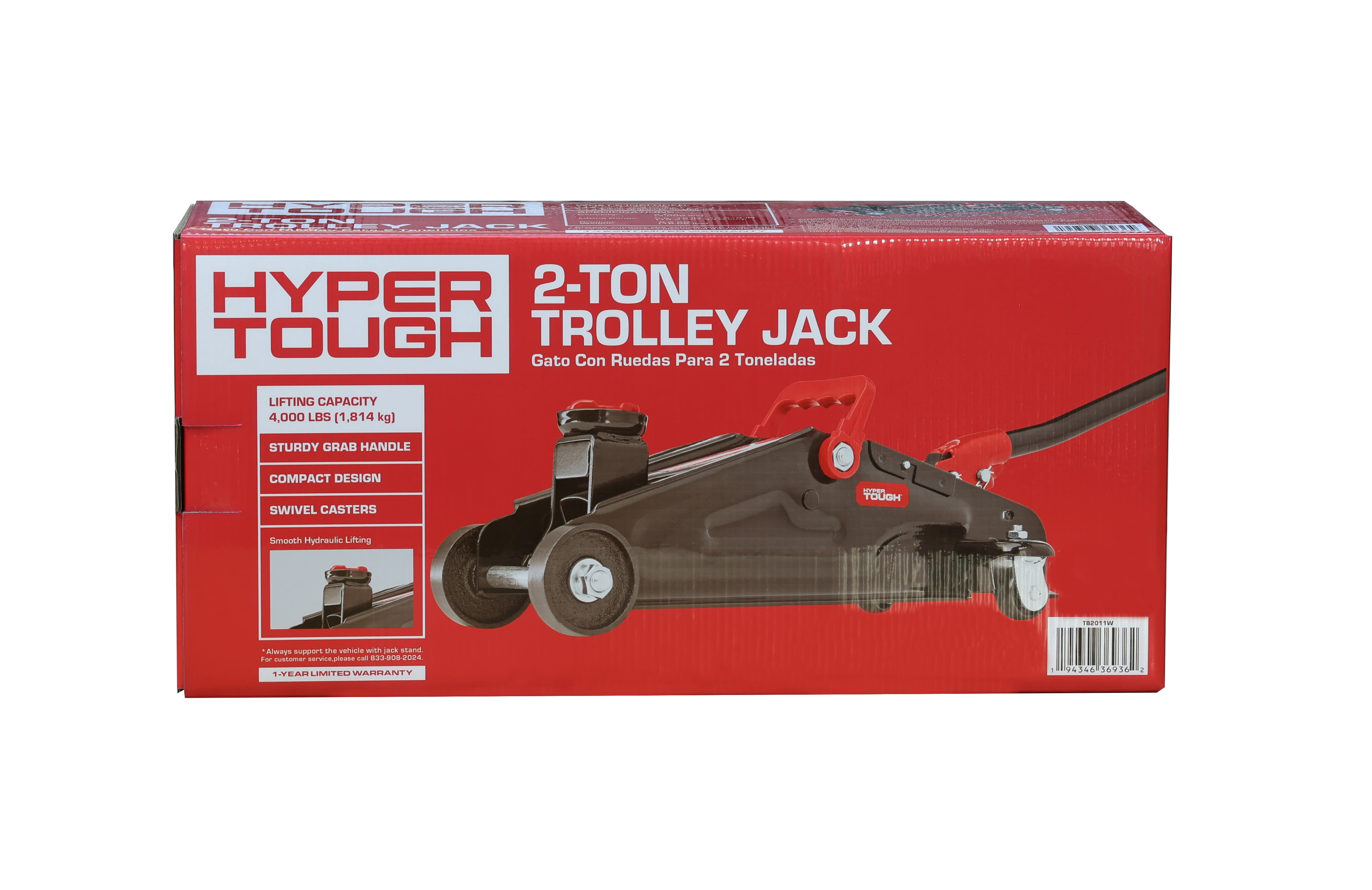 Hyper Tough 2 Ton Hydraulic Trolley Jack, Heavy-Duty Steel Floor Jack for Sedan and Coupe (Black, 4000 lb) rt151