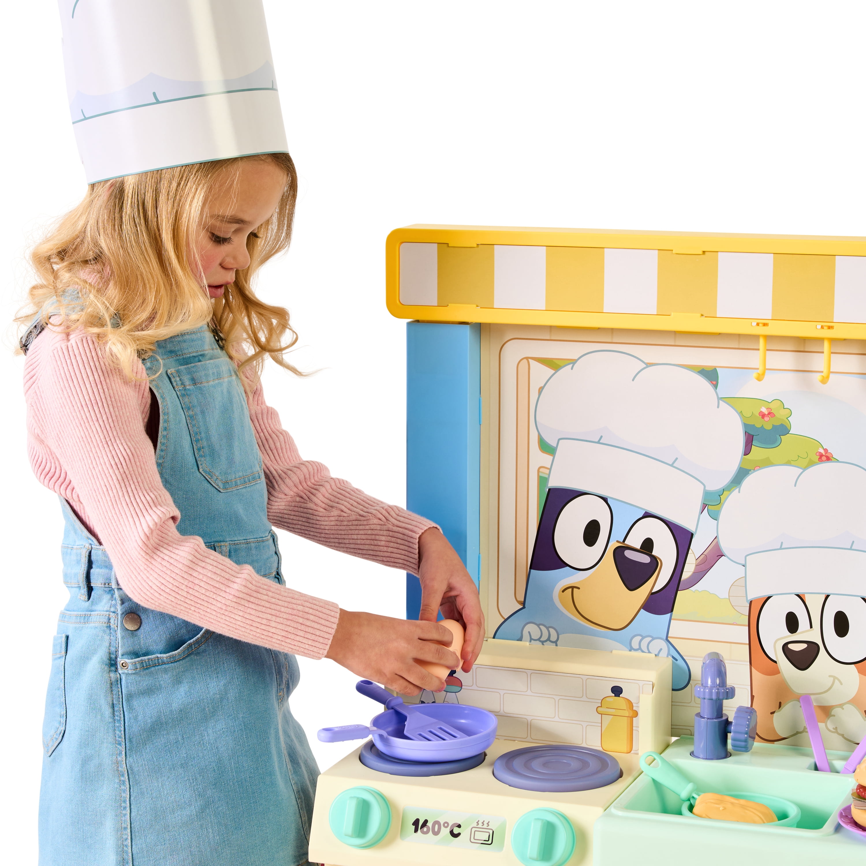 Bluey Cook & Clean Kitchen Playset with Interactive Lights and Sounds (Blue, 3 ft) ggnqk