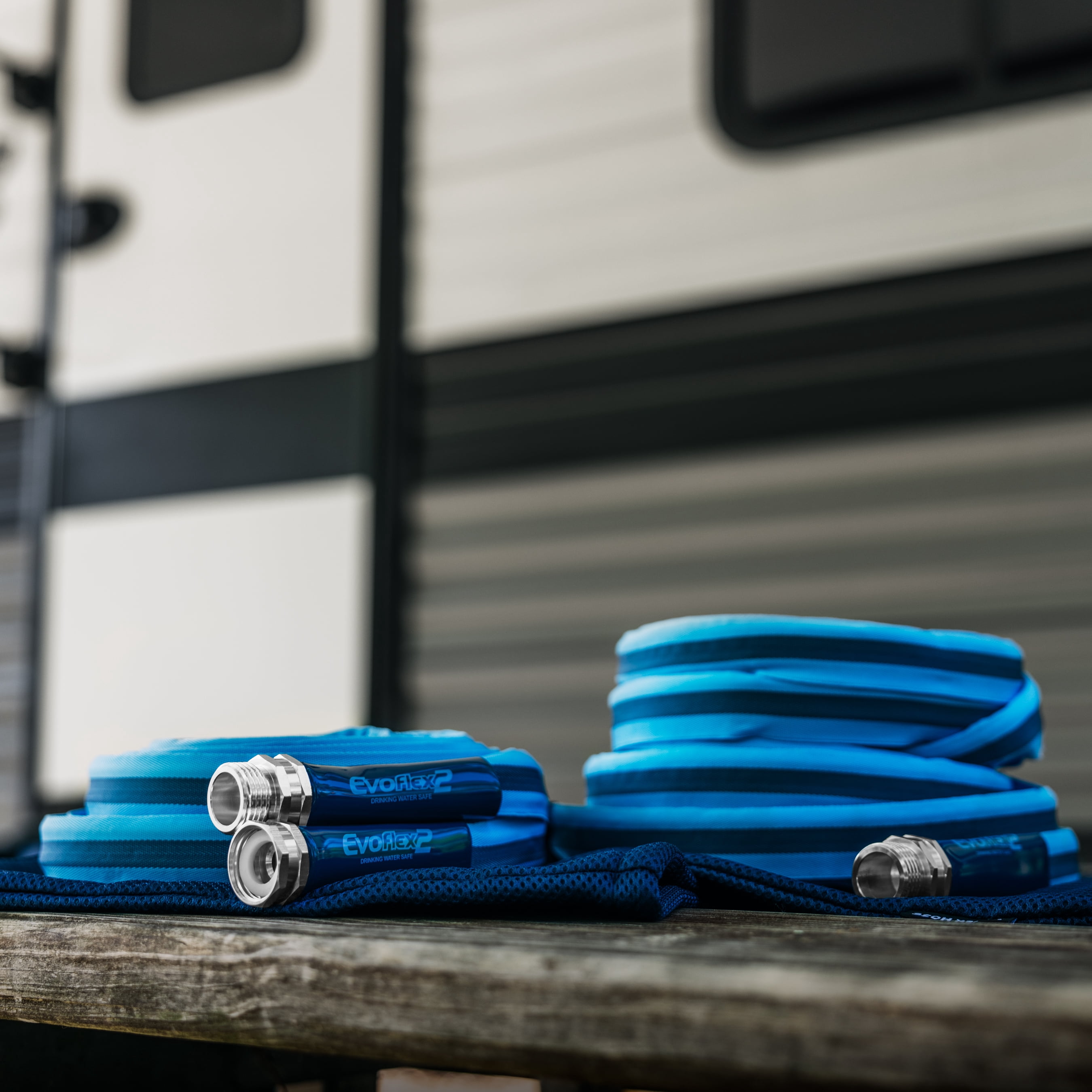 Camco EvoFlex2 RV Drinking Water Hose, Lead-Free & BPA-Free Flexible Water Supply Line (Blue, 50 ft x 0.625 in) rvh6z