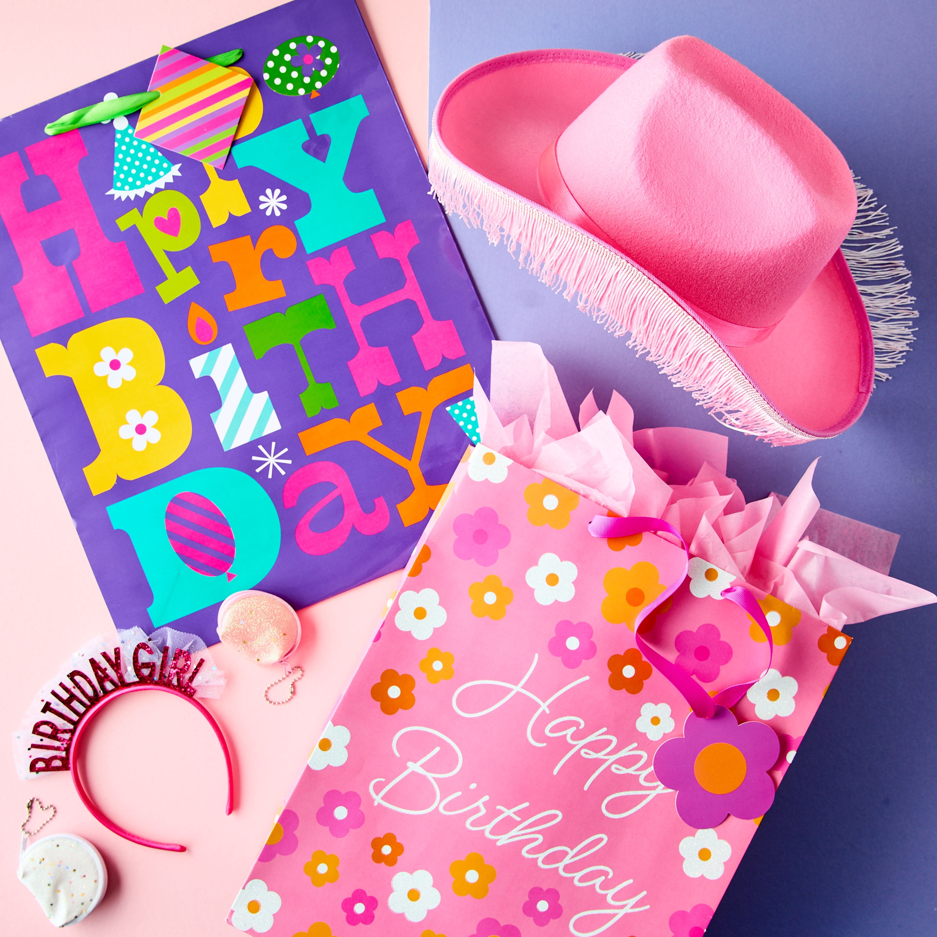 Way To Celebrate Birthday Girl Tulle Headband (Pink, One Size) n67gy