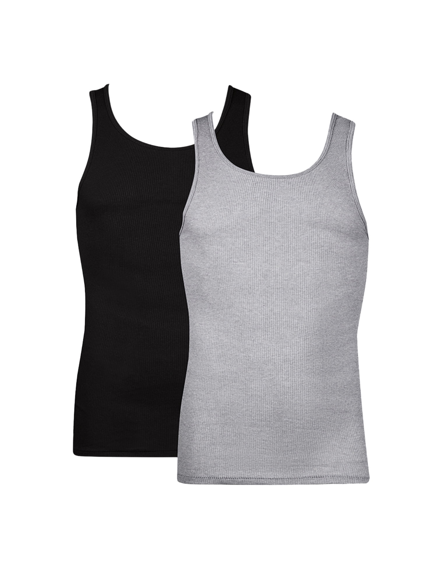 Hanes Men's Moisture-Wicking Cotton Tank Undershirt (Black, S, 2-Pack) v6sod