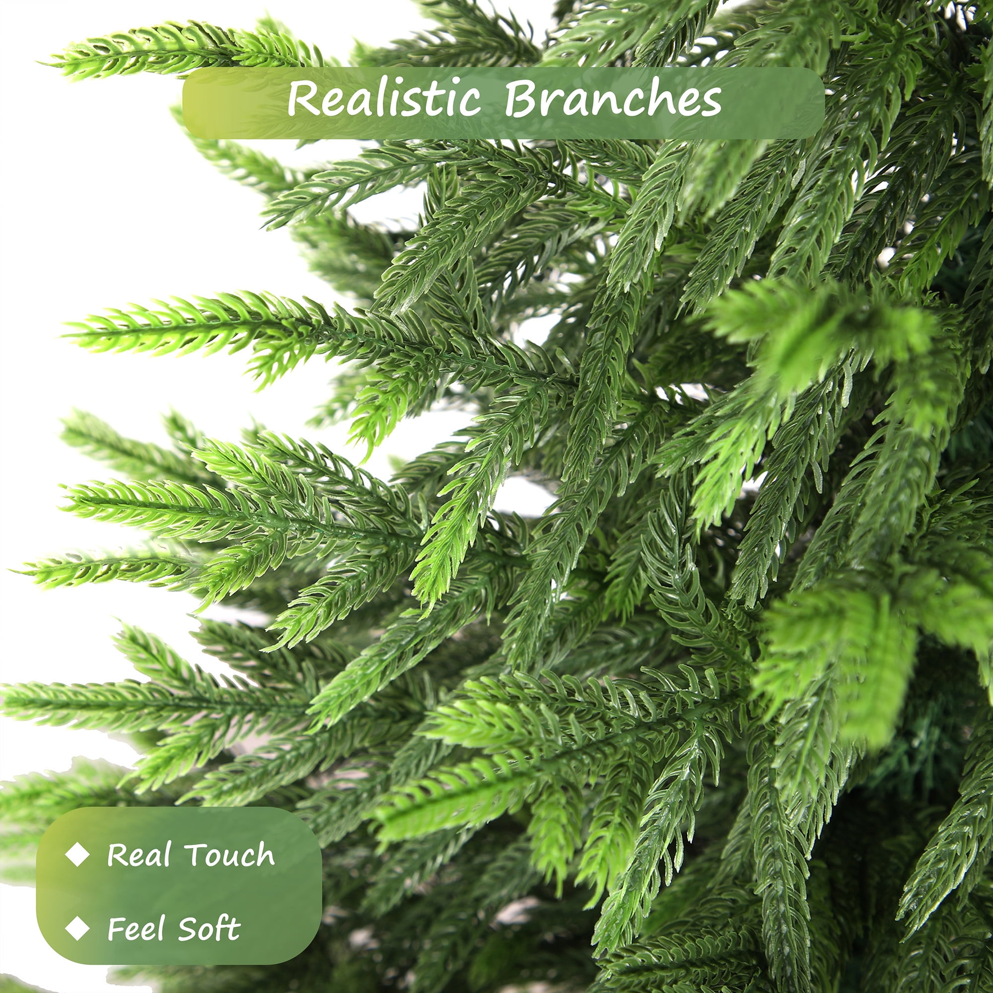 Nafresh Artificial Norfolk Pine Tree, UV Resistant Realistic Holiday Decor (Green, 3 ft) 188j5