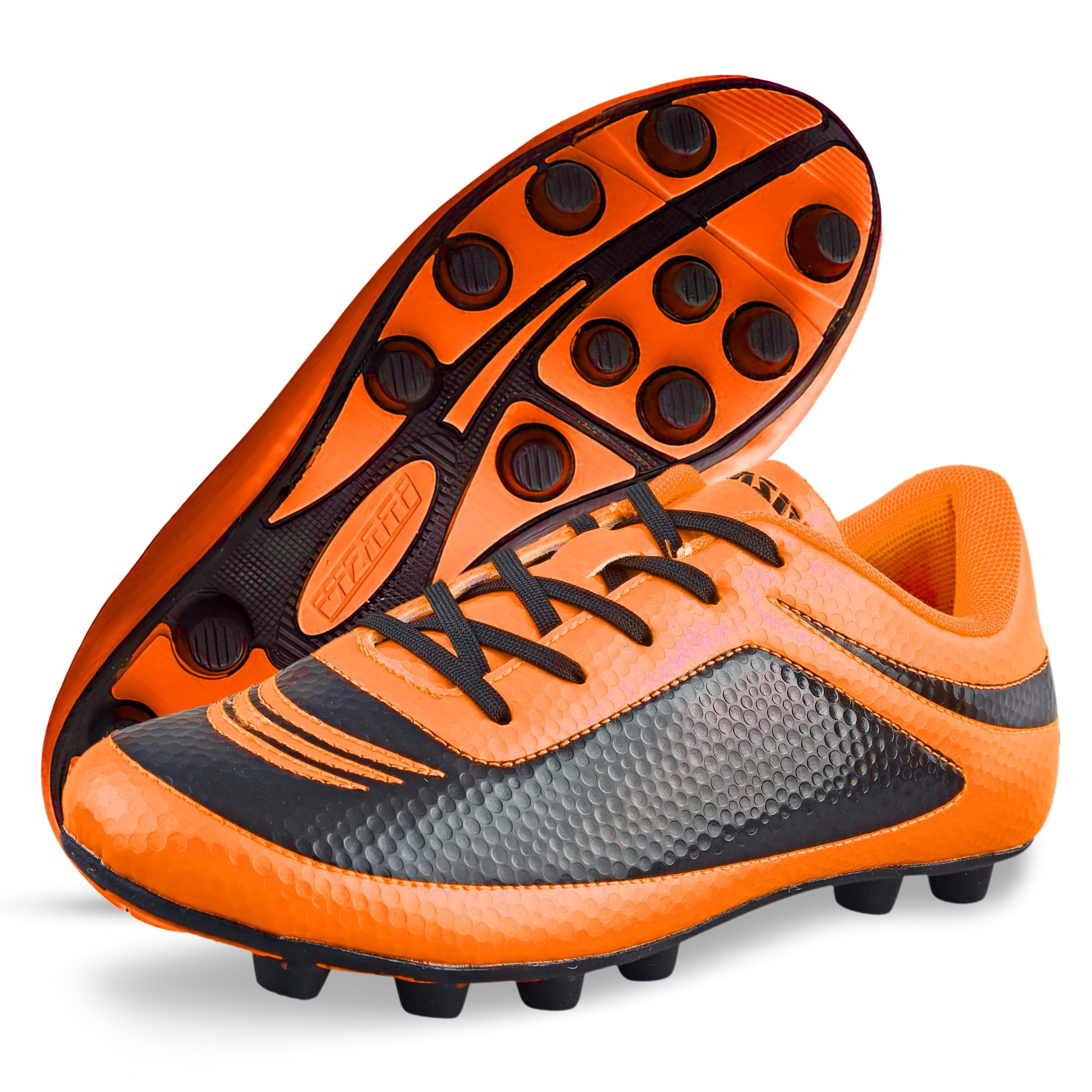 Vizari Infinity Soccer Cleats for Kids Lightweight Firm Ground Athletic Shoes (Orange, 5.5) xjqii