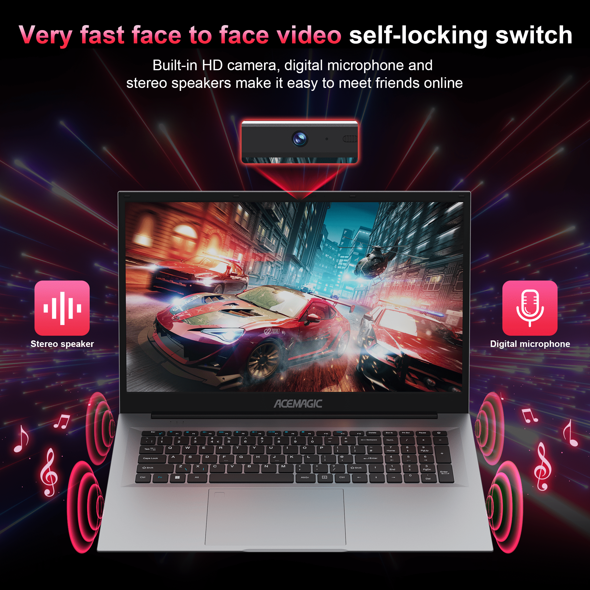 NIPOGI AX18 Laptop 18.5 in FHD Display Intel N150 16GB RAM 512GB SSD Windows 11 Pro v85in