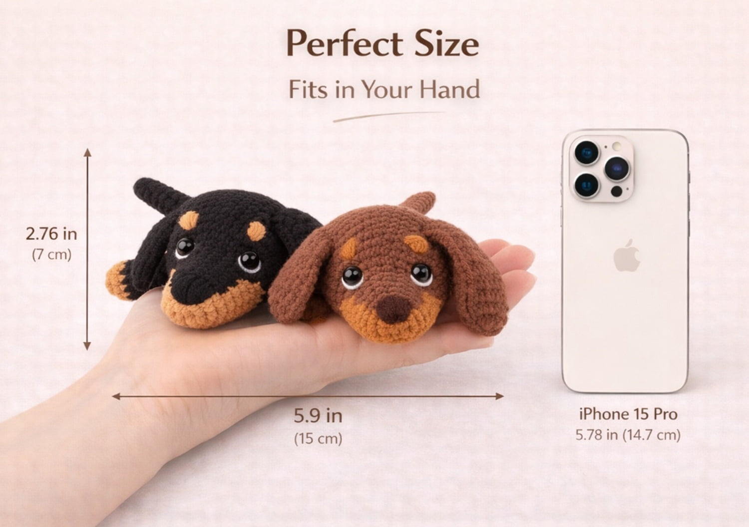 TIKA Dachshund Crochet Kit for Beginners, Dog Amigurumi Starter Set with Video Tutorials (2 Pack) fpcjn