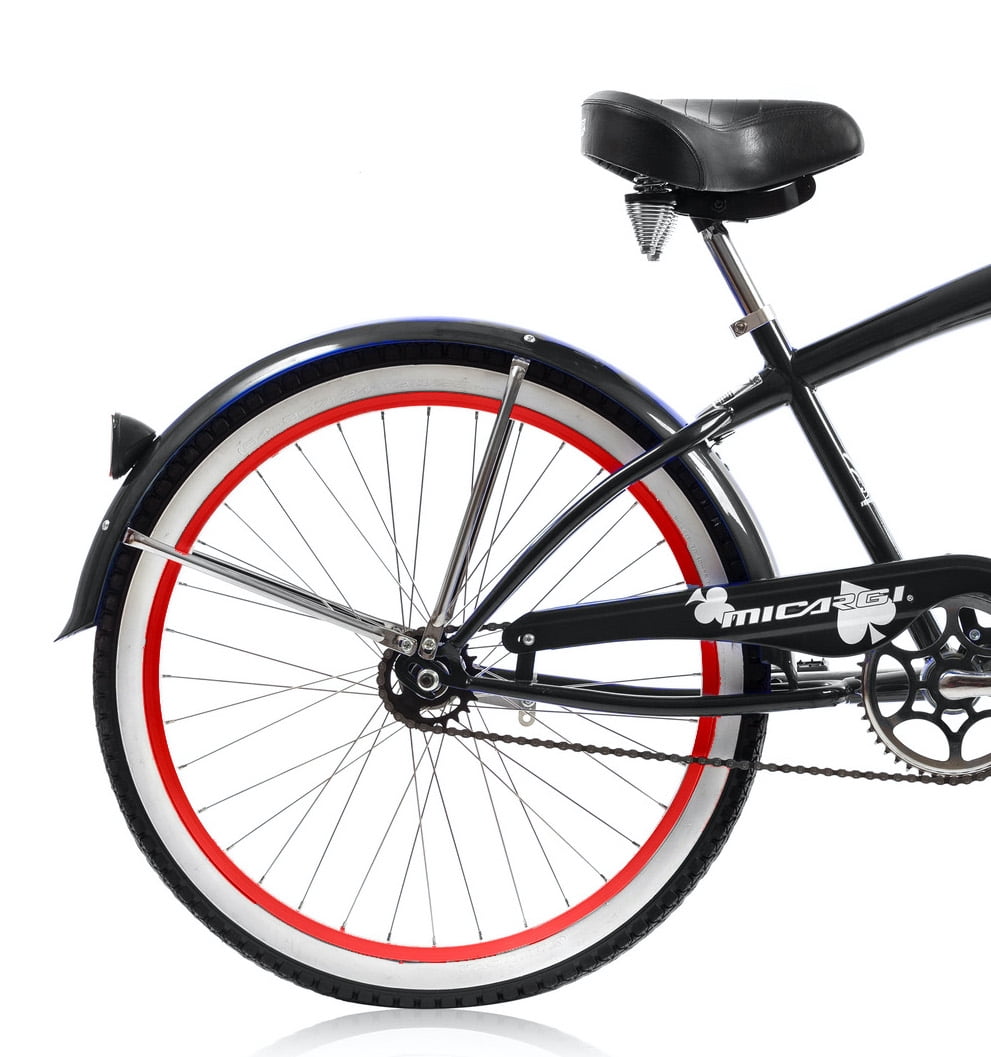 Wonder Wheels Beach Cruiser Single Speed Bicycle (Black & Red, 20 in) sd9ca