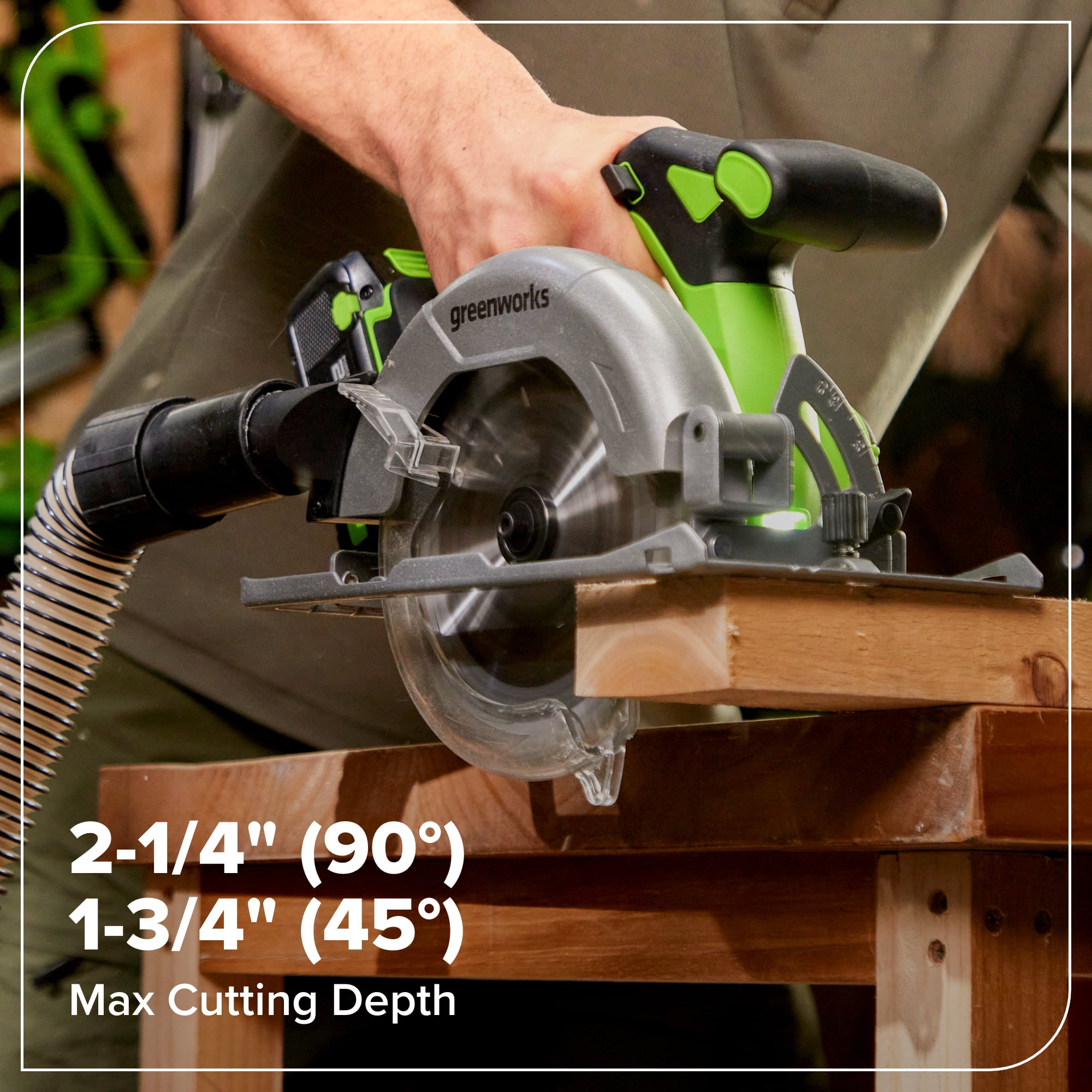 Greenworks 24V Cordless Brushless 4-Piece Power Tool Combo Kit with Drill, Impact Driver, Circular Saw, Flashlight, Batteries, and Charger (Green) gr6y7