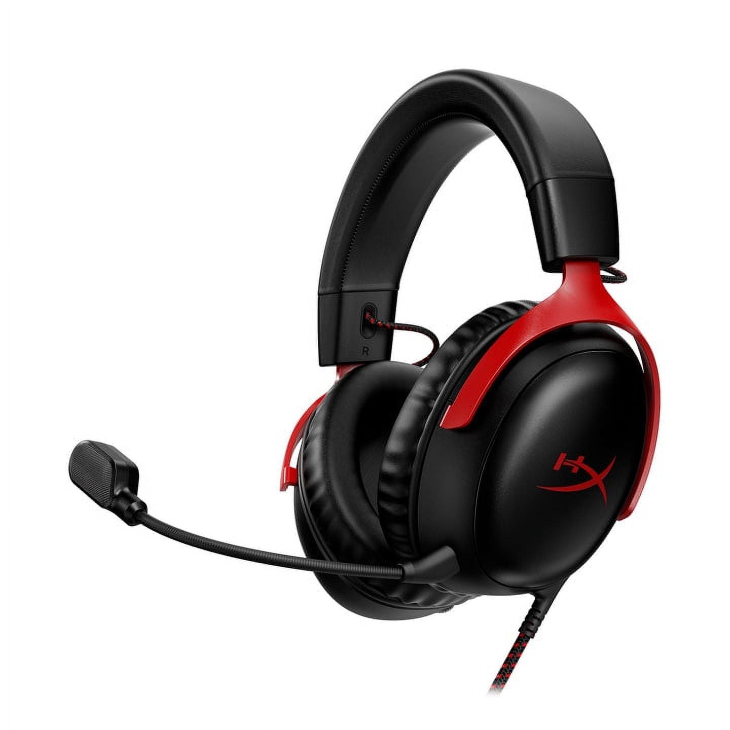 HyperX Cloud III Wired Gaming Headset, Immersive DTS Spatial Audio, Memory Foam Comfort, Multi-Platform Compatibility (Black/Red, 1 Unit) p92uh