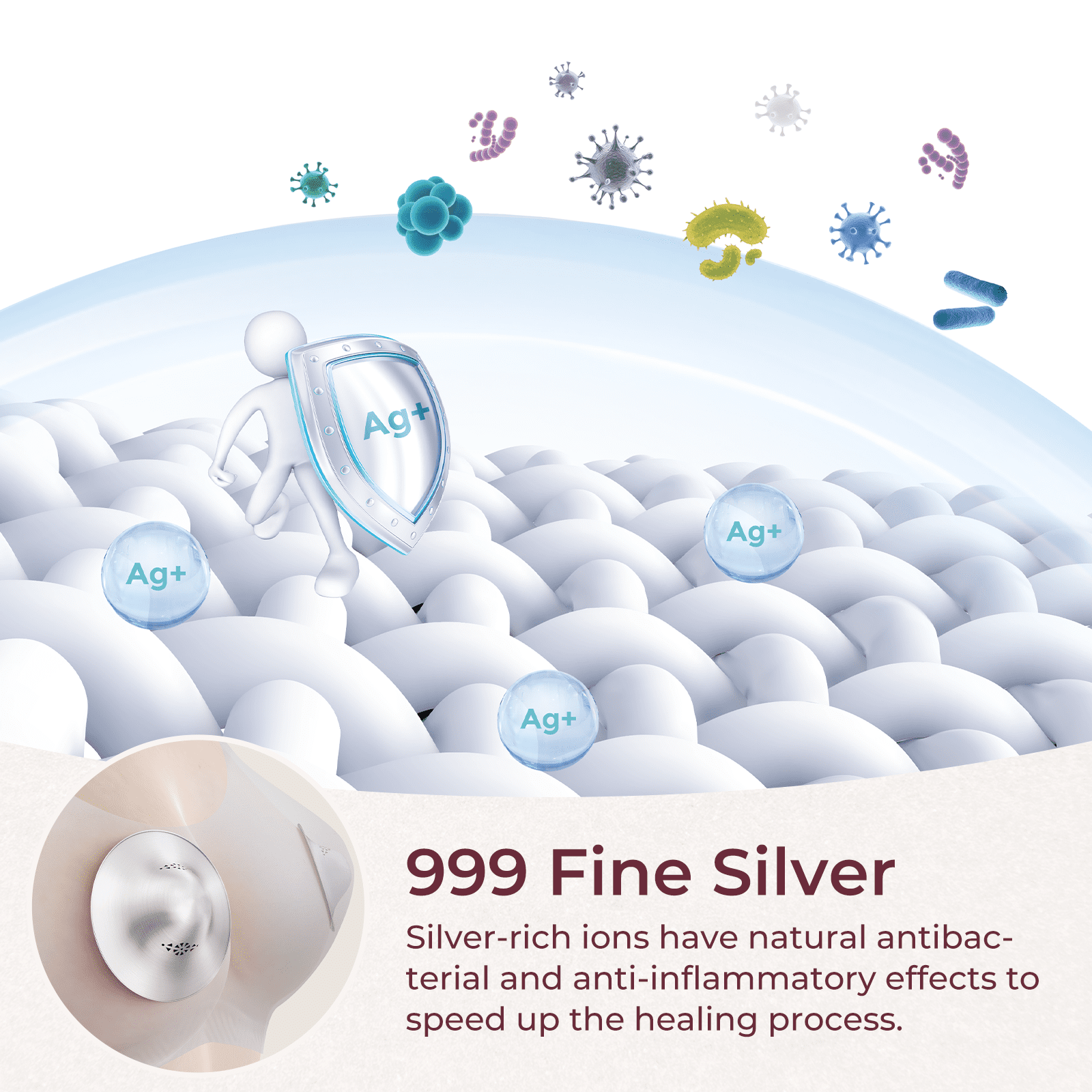 Momcozy 999 Pure Silver Nursing Cups for Breastfeeding Relief (Silver, Regular) iy40h