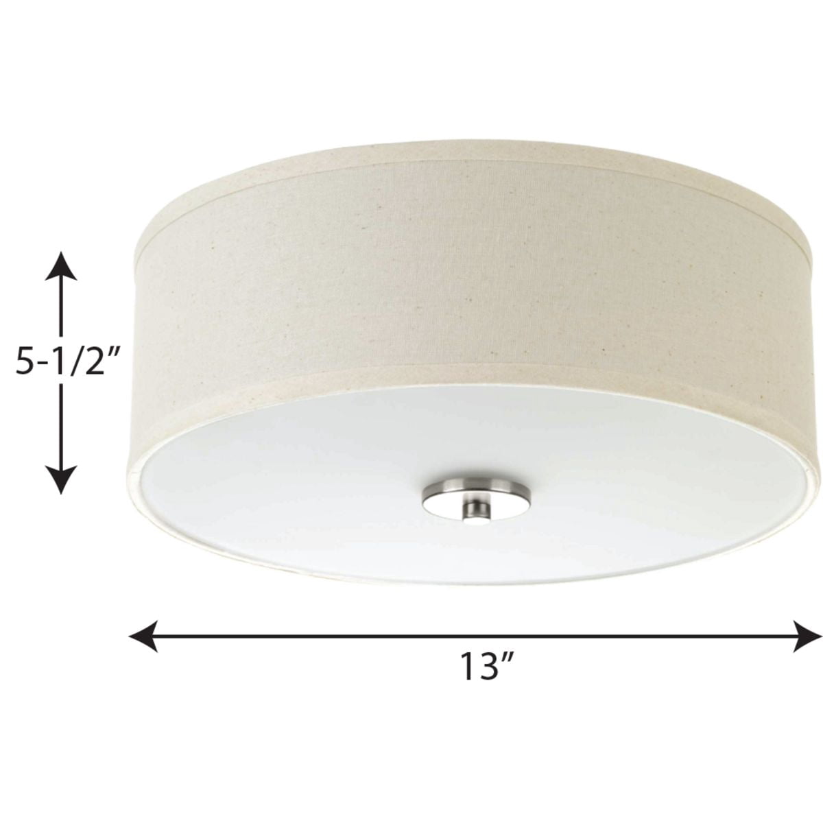 Progress Lighting Inspire Collection Two-Light Flush Mount Ceiling Fixture (Brushed Nickel, 13 in) 8szt6