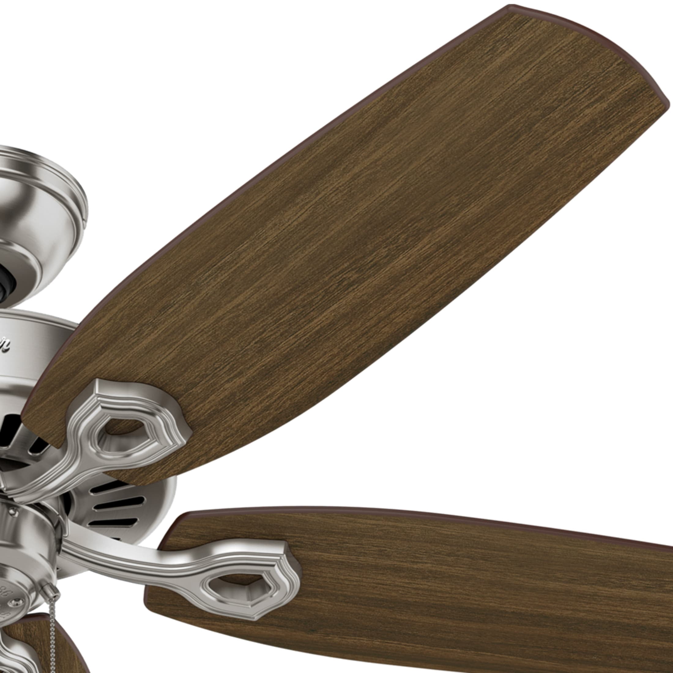 Hunter Builder Elite Indoor Ceiling Fan, 5-Blade Quiet Motor, Pull Chain Control (Brushed Nickel, 52 in) s0h1a