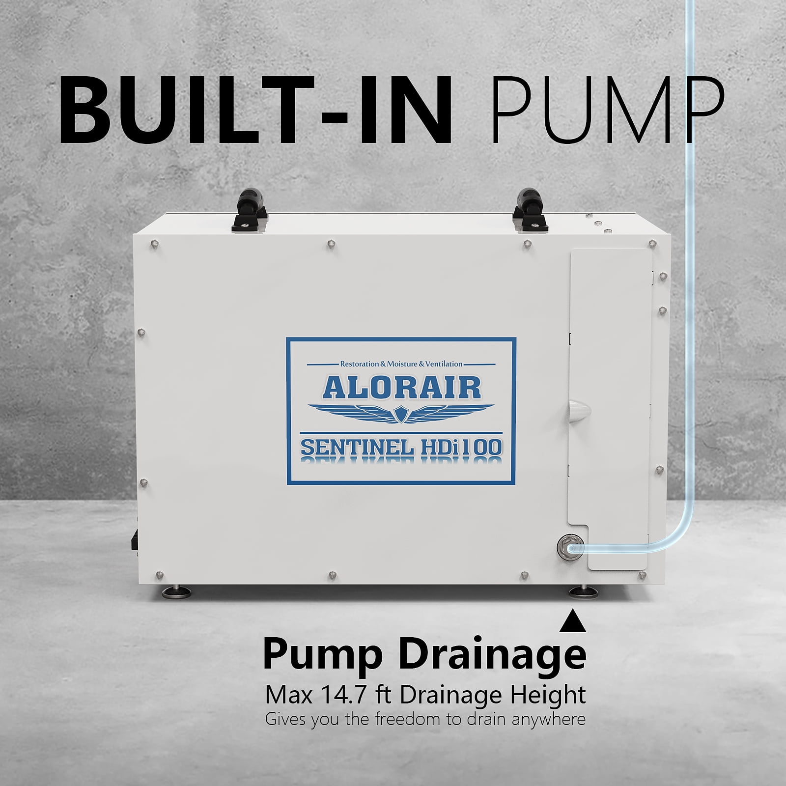 AlorAir Whole House Dehumidifier for Crawl Space and Basement with Heavy-Duty Condensate Pump (White, 220 Pints) kp1q7