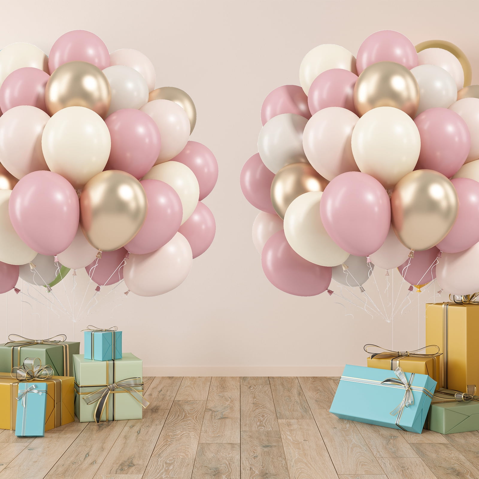 Qiameng Dusty Pink and Beige Balloon Arch Kit, Boho Party Decorations for Wedding and Birthday (Multicolor, 60 Pack, 12 in) odsht