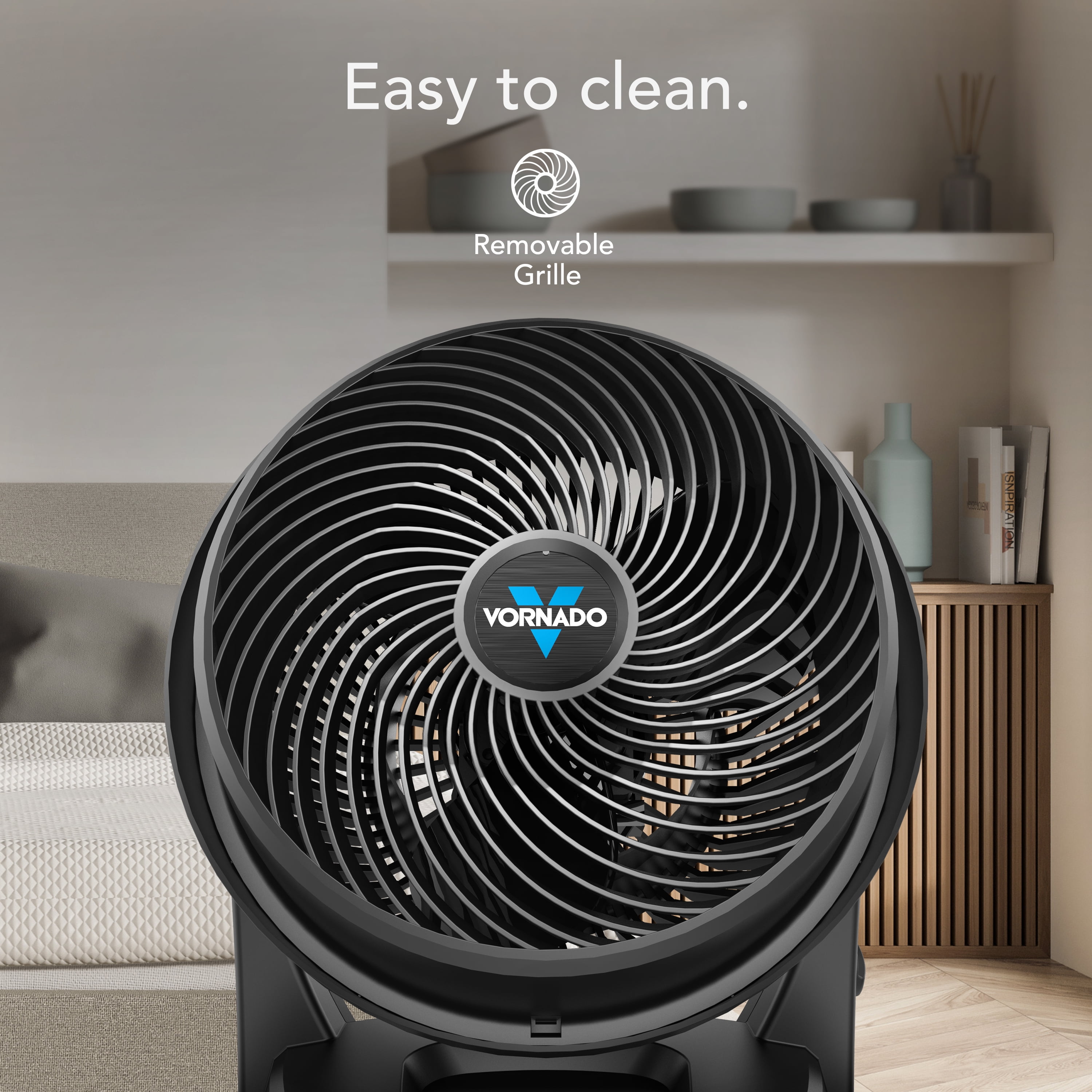 Vornado 630 Mid-Size Whole Room Air Circulator Fan, Powerful Vortex Technology, 3-Speed Control, Adjustable Tilt (Black, 9 in) 5s54b