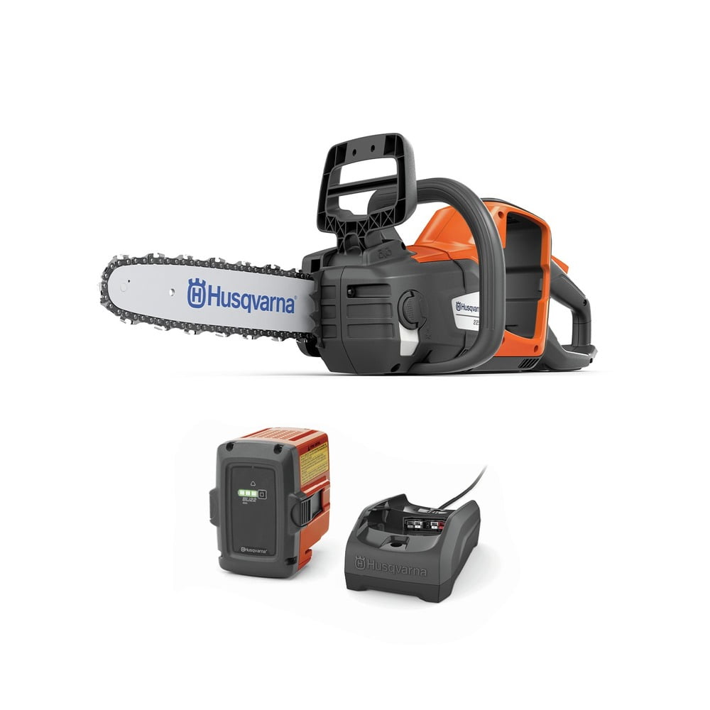 Husqvarna Power Axe 225i 56V Cordless Electric Chainsaw with Battery and Charger (Orange, 14 in. Bar) ptkmn