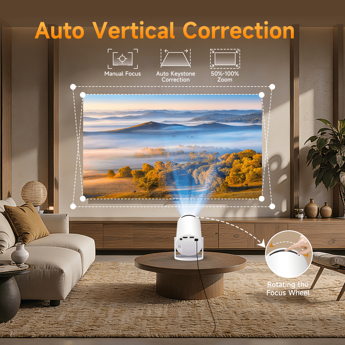 Magcubic Mini Projector 1080P WiFi 6 Portable Home Theater Projector (White, 1 Unit) yfzxn