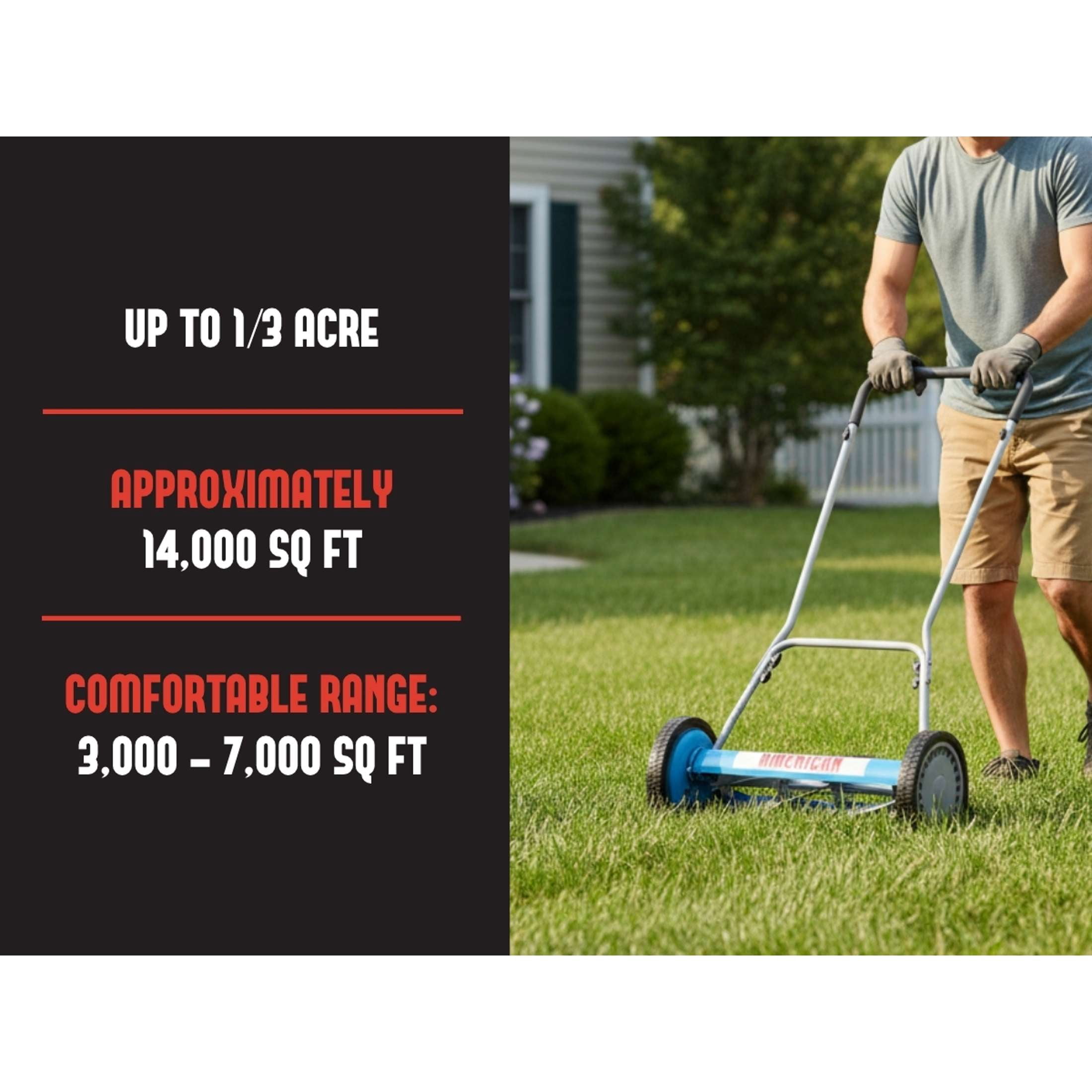 American Lawn Mower 18-Inch 5-Blade Reel Push Lawn Mower (Blue, 18 in) x0bsh