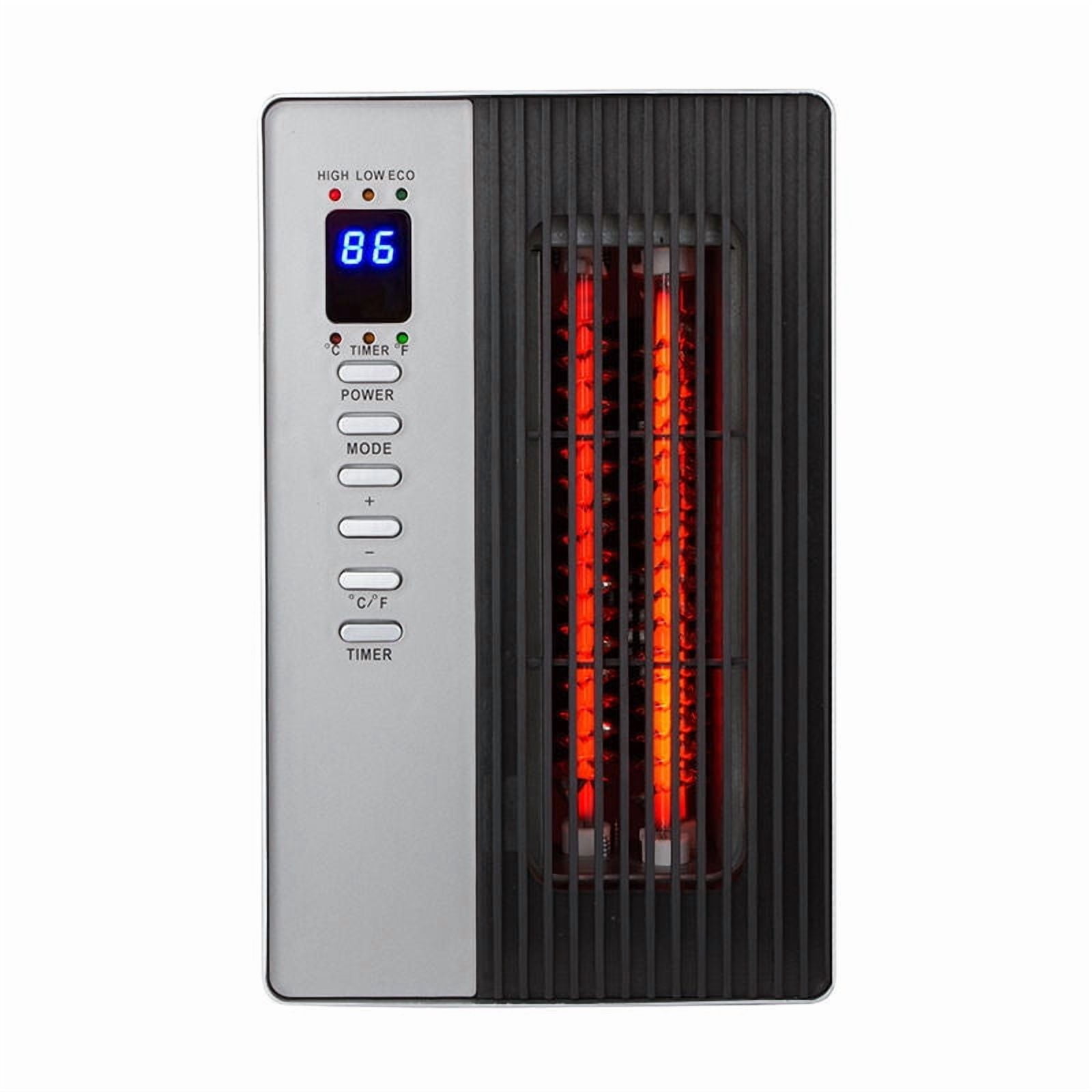 Ecotronic Airchoice Electric Radiant Space Heater, Infrared Indoor Heater with Remote Control (Black, 1500W) 9dois