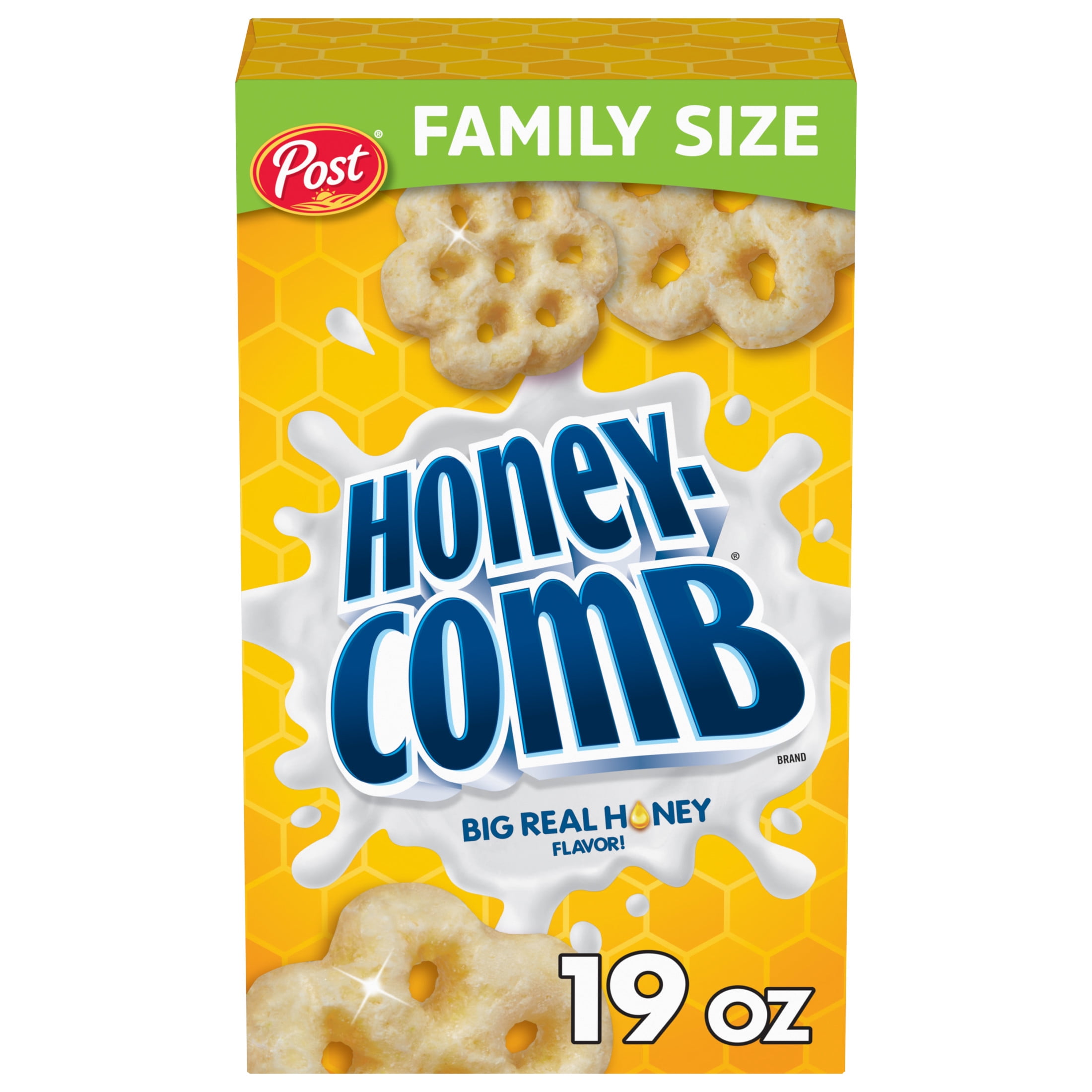 Post Honeycomb Cereal, Honey Flavored Crunchy Breakfast Cereal (19 oz) zllja