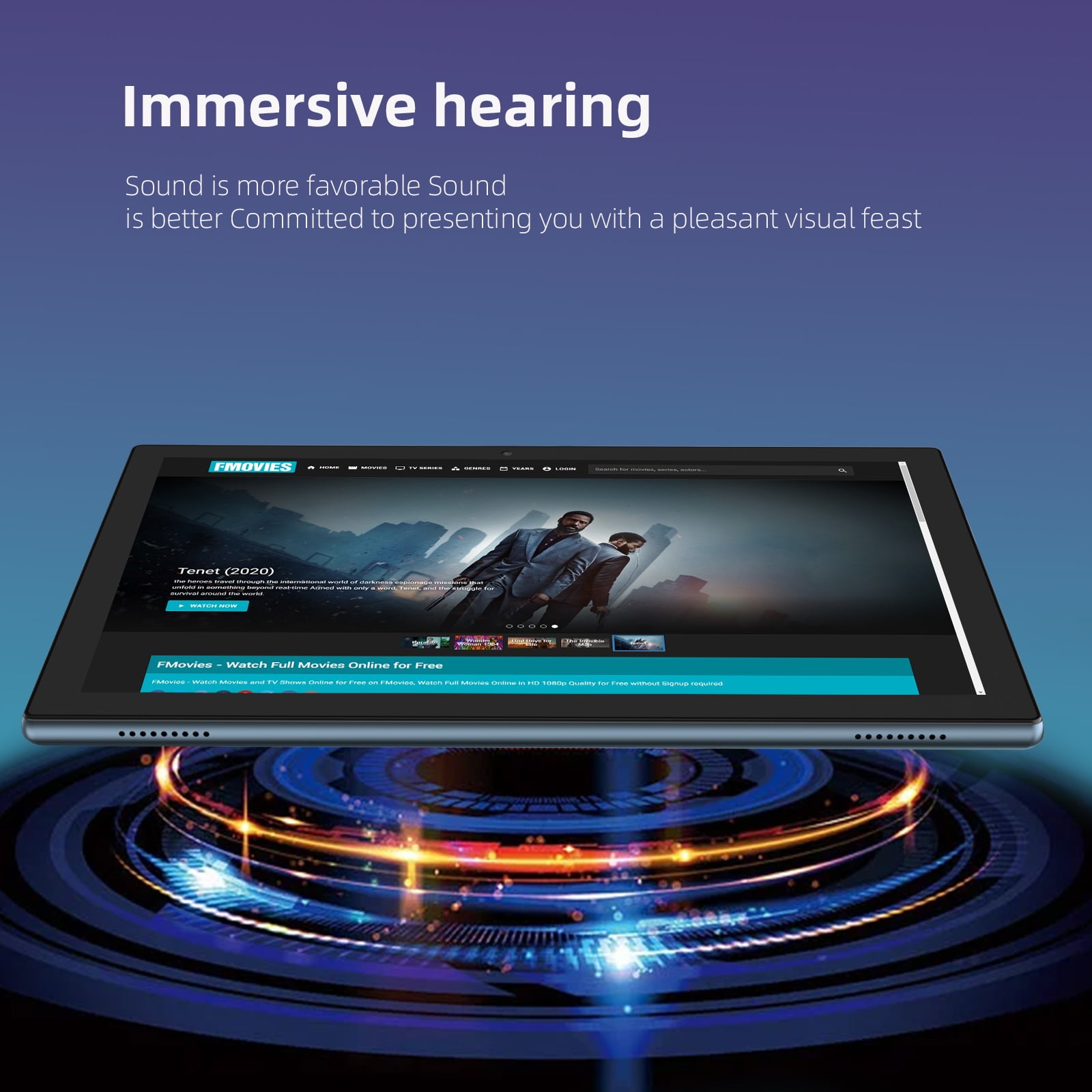 ZZB Android 14 Tablet 10.1 in HD Touch Screen, 64GB Storage, Quad-Core Processor, WiFi Enabled (Blue, 10.1 in) 3ncy3