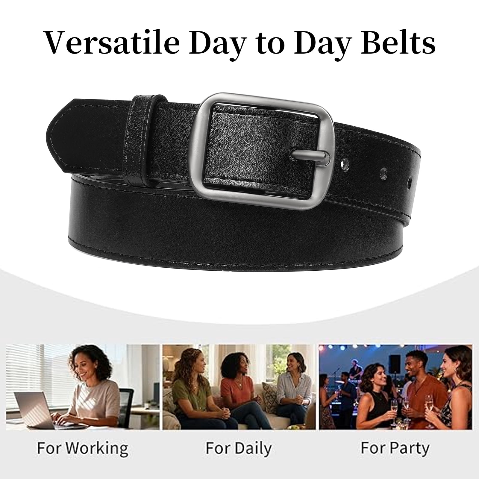SENDEFN Women's Soft Leather Belt for Jeans and Dresses (Brown, 41.3 in) 0dkhe