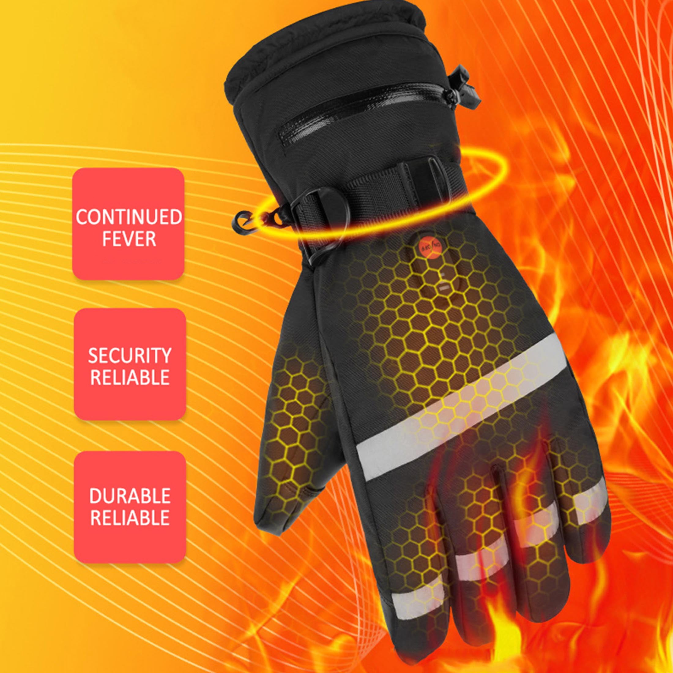 Generic Heated Motorcycle Gloves, Waterproof Windproof Touchscreen Winter Gear (Black, 6000mAh Battery) xoy2j