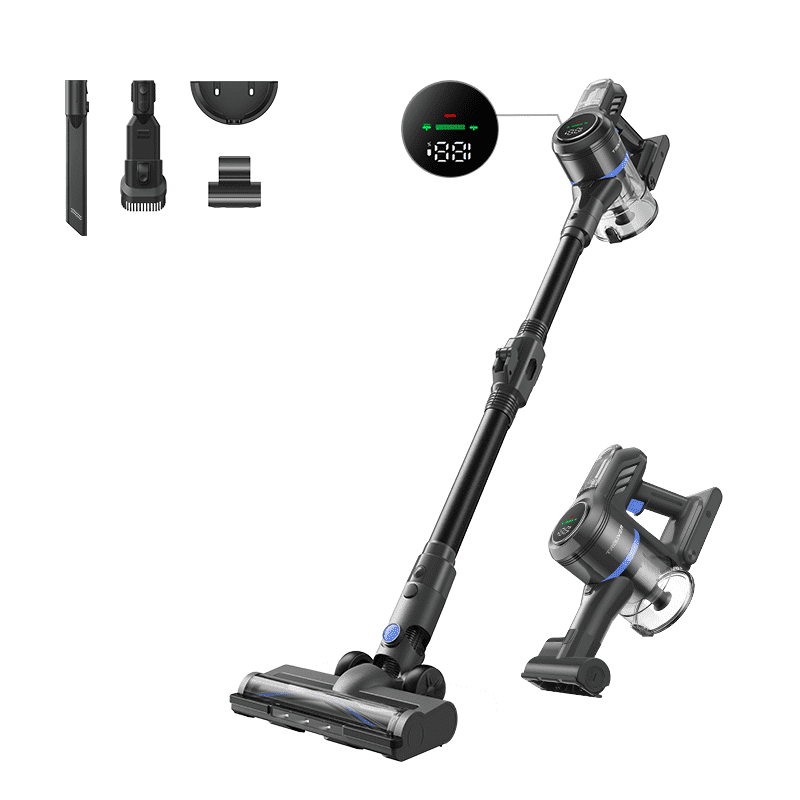 MOVA J30 Cordless Stick Vacuum Cleaner, 4-in-1 Lightweight Handheld Vacuum with 144AW Suction and LED Display (Black, 0.5 L) 5rfs1