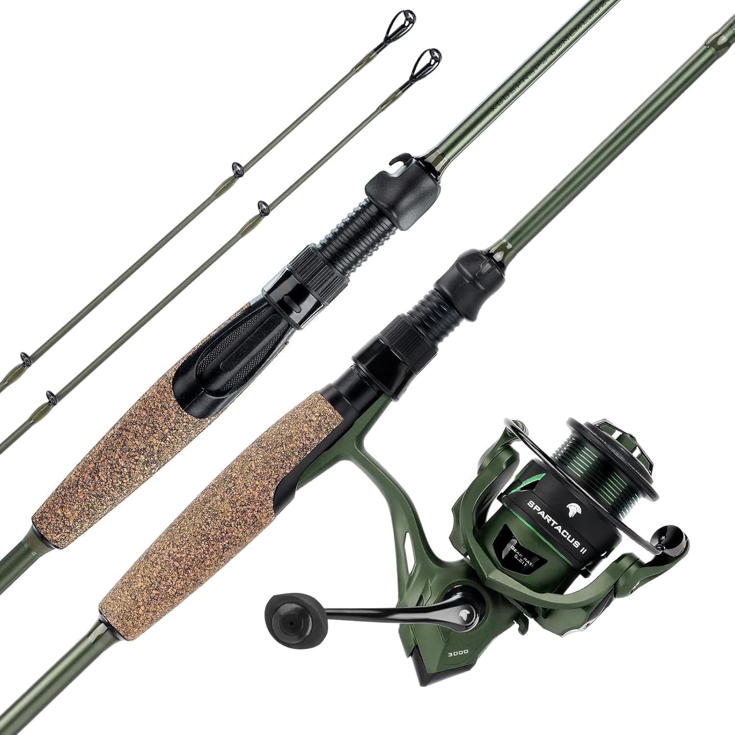 KastKing Spartacus II Spinning Fishing Rod and Reel Combo (Blue, 6 ft 8 in) 5heay