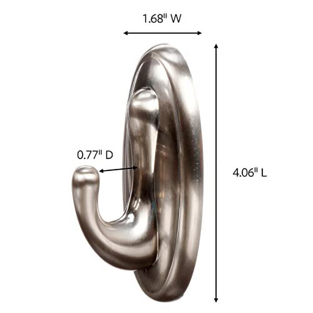 Command Curtain Rod Hooks, Damage-Free Wall Mount, Brushed Nickel (2 Pack) boiui