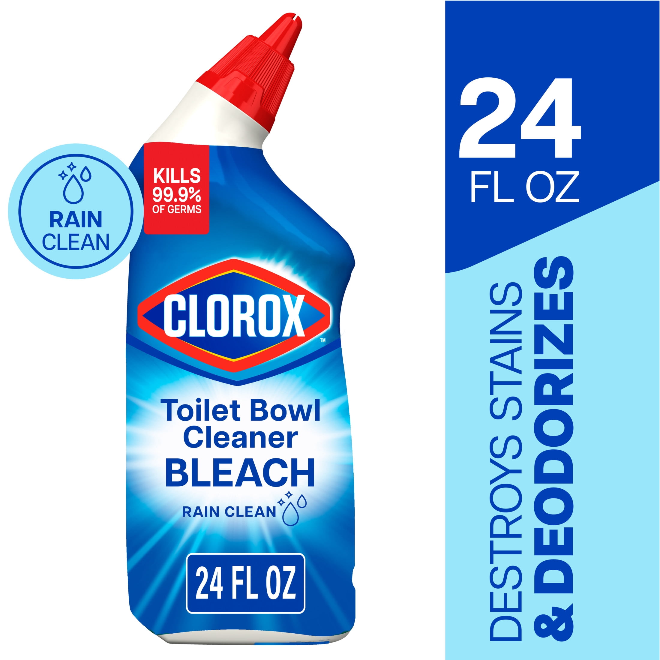 Clorox Toilet Bowl Cleaner with Bleach, Rain Clean Scent (24 fl oz) atrrd