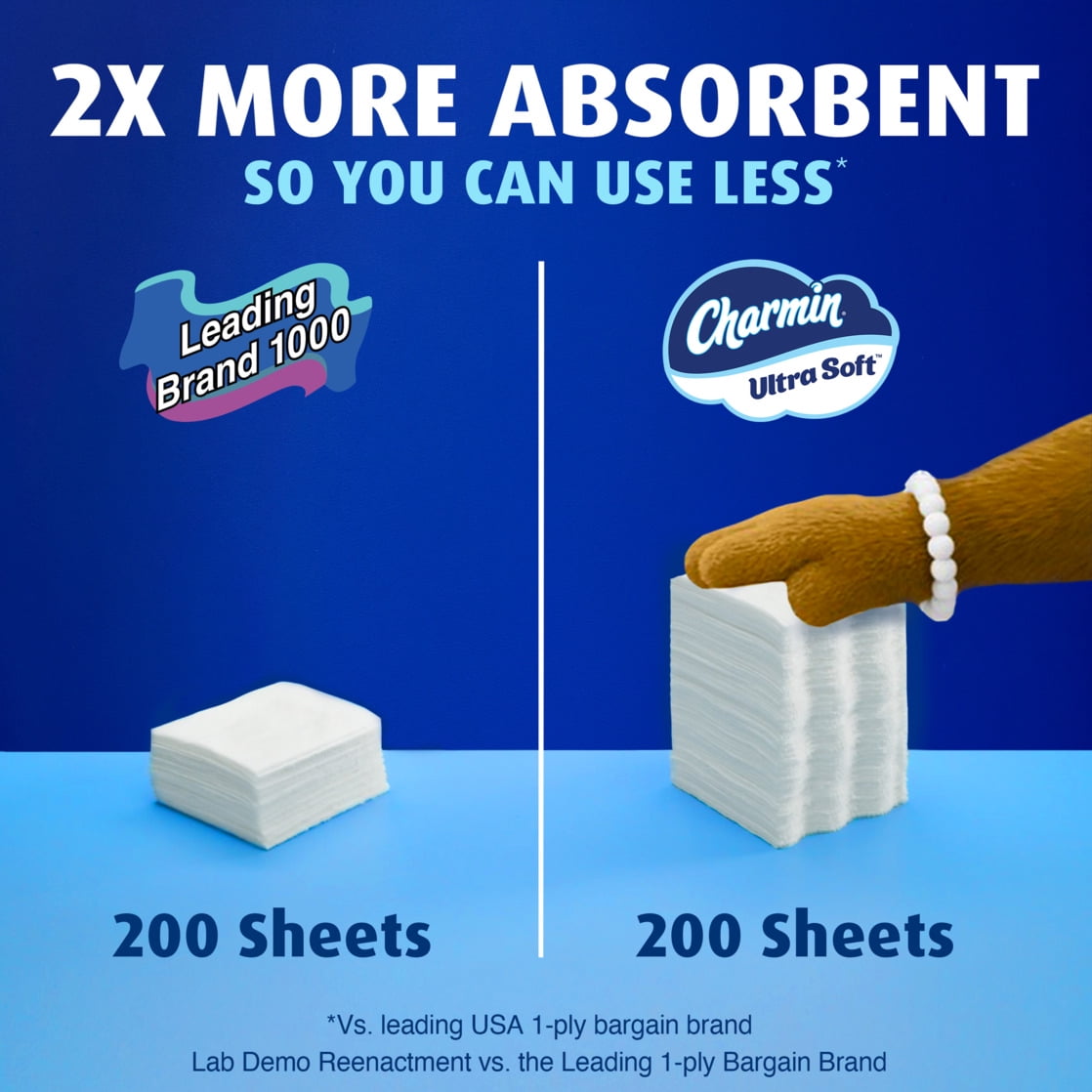 Charmin Ultra Soft Toilet Paper (White, 4 Mega Rolls) mtmhb