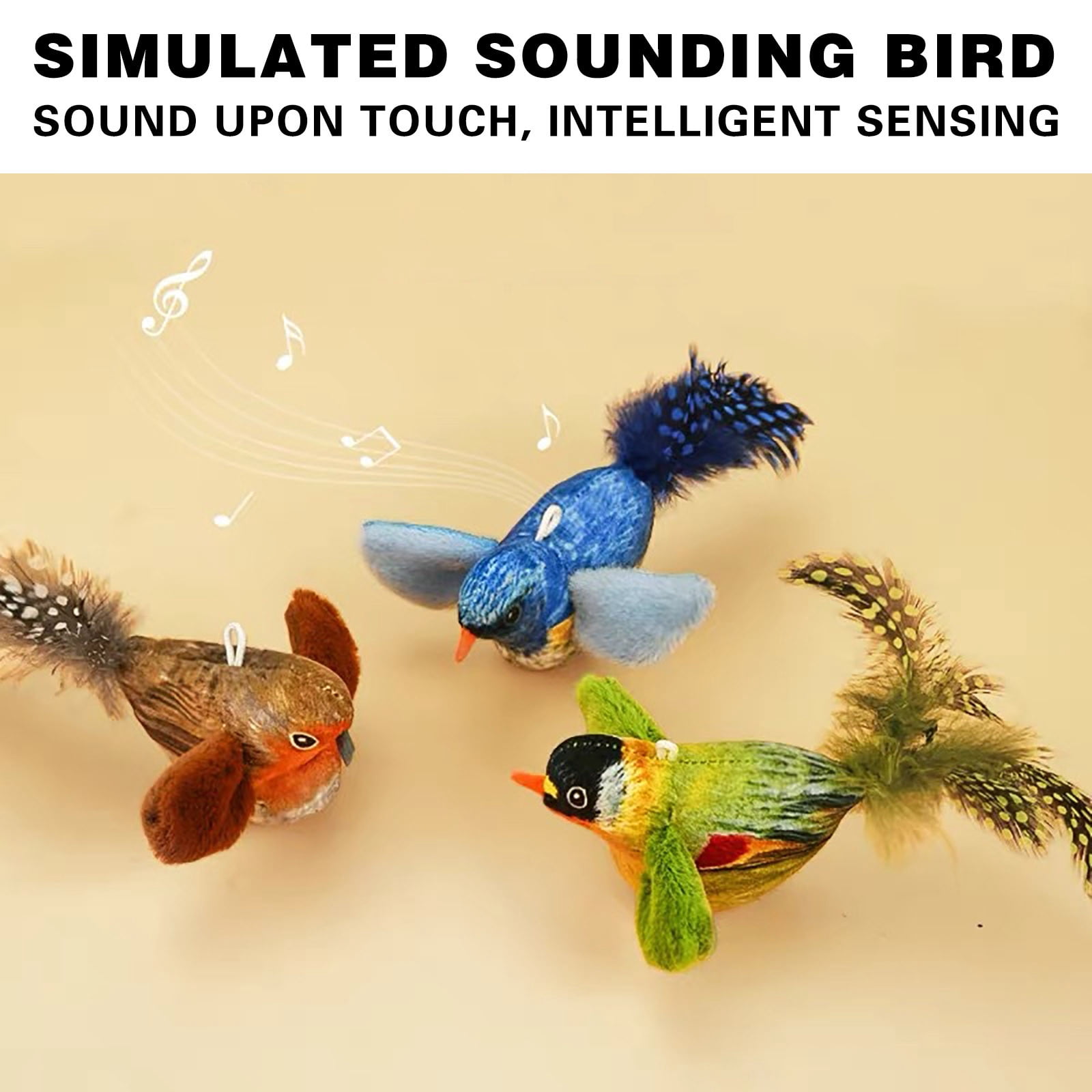 Infidev Interactive Flying Bird Cat Toy, Electric Flapping Wing Simulation Sparrow with Chirping Sound (Green, 1 Pack) 8y2wb