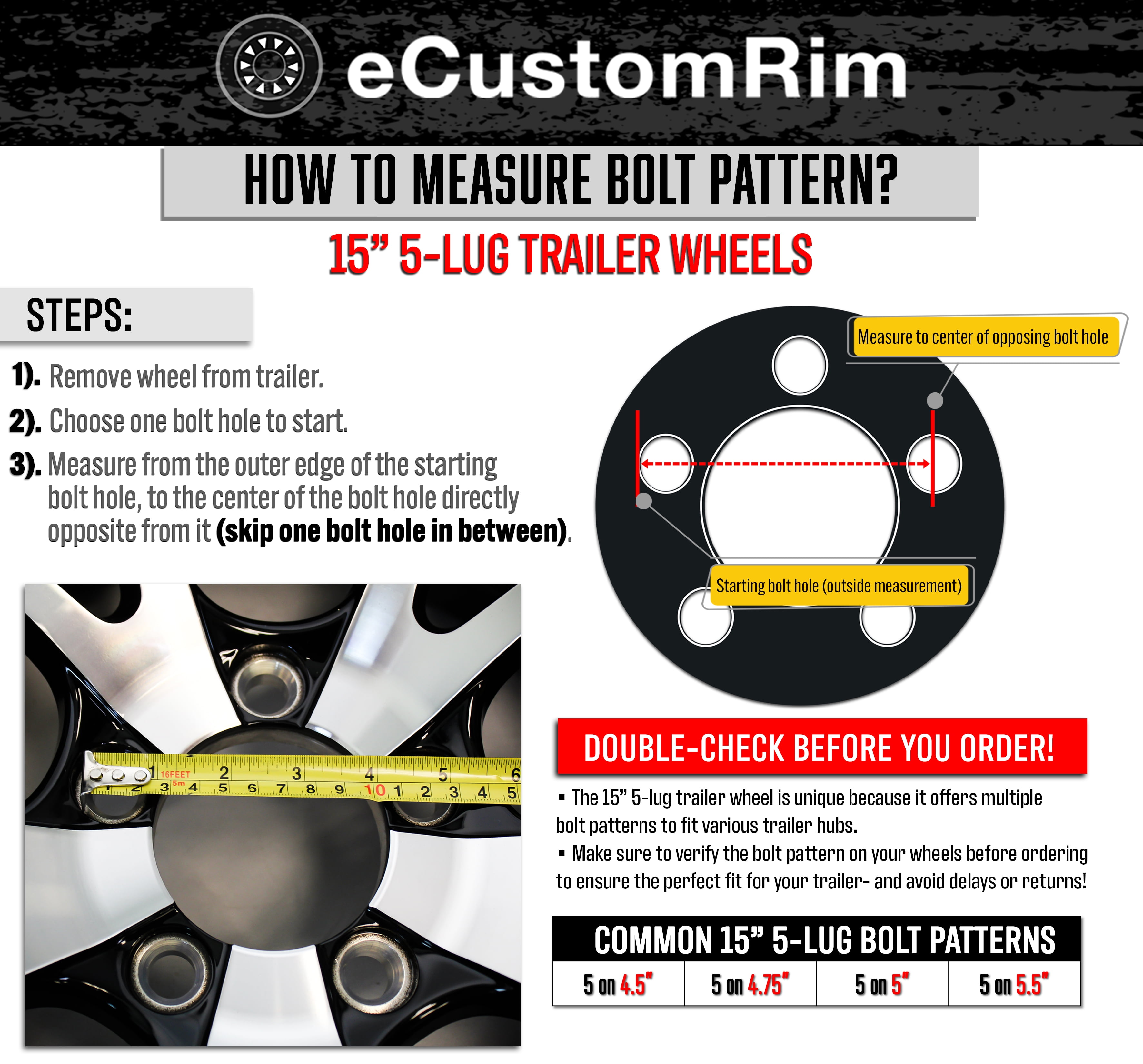 eCustomRim ST185/80D13 Trailer Tire and Rim Assembly (Galvanized, 5 Lug, 2-Pack) ozg5a